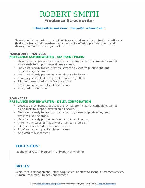 Screenwriter Resume Examples , Screenwriter Resume Examples & Samples ...