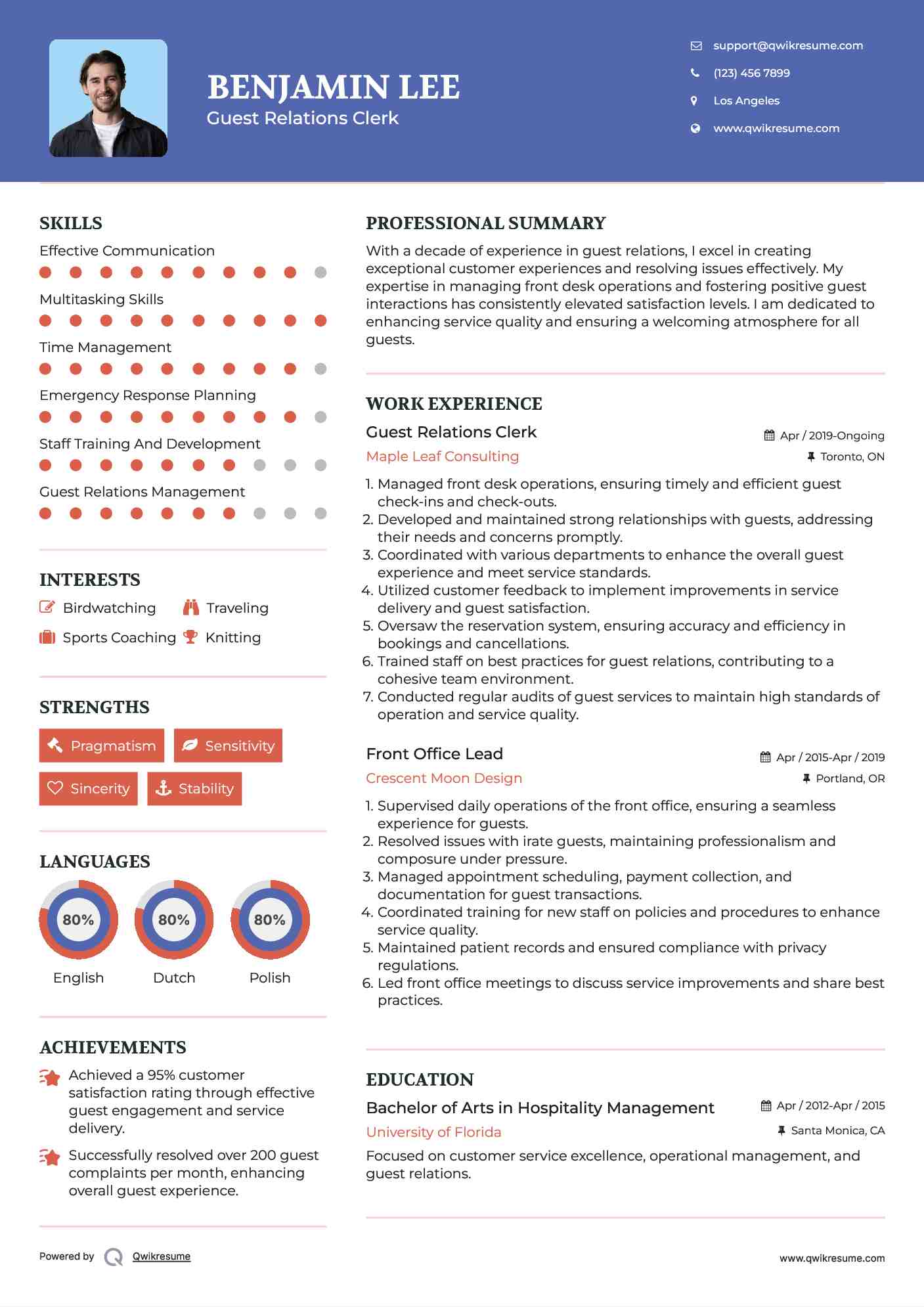 Front Office Lead Resume Samples QwikResume
