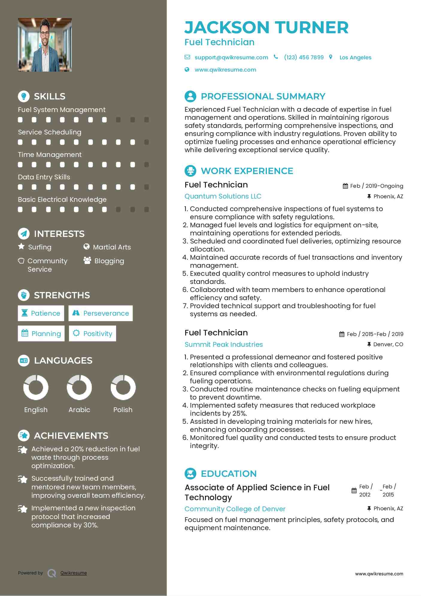 Fuel Technician Resume Format