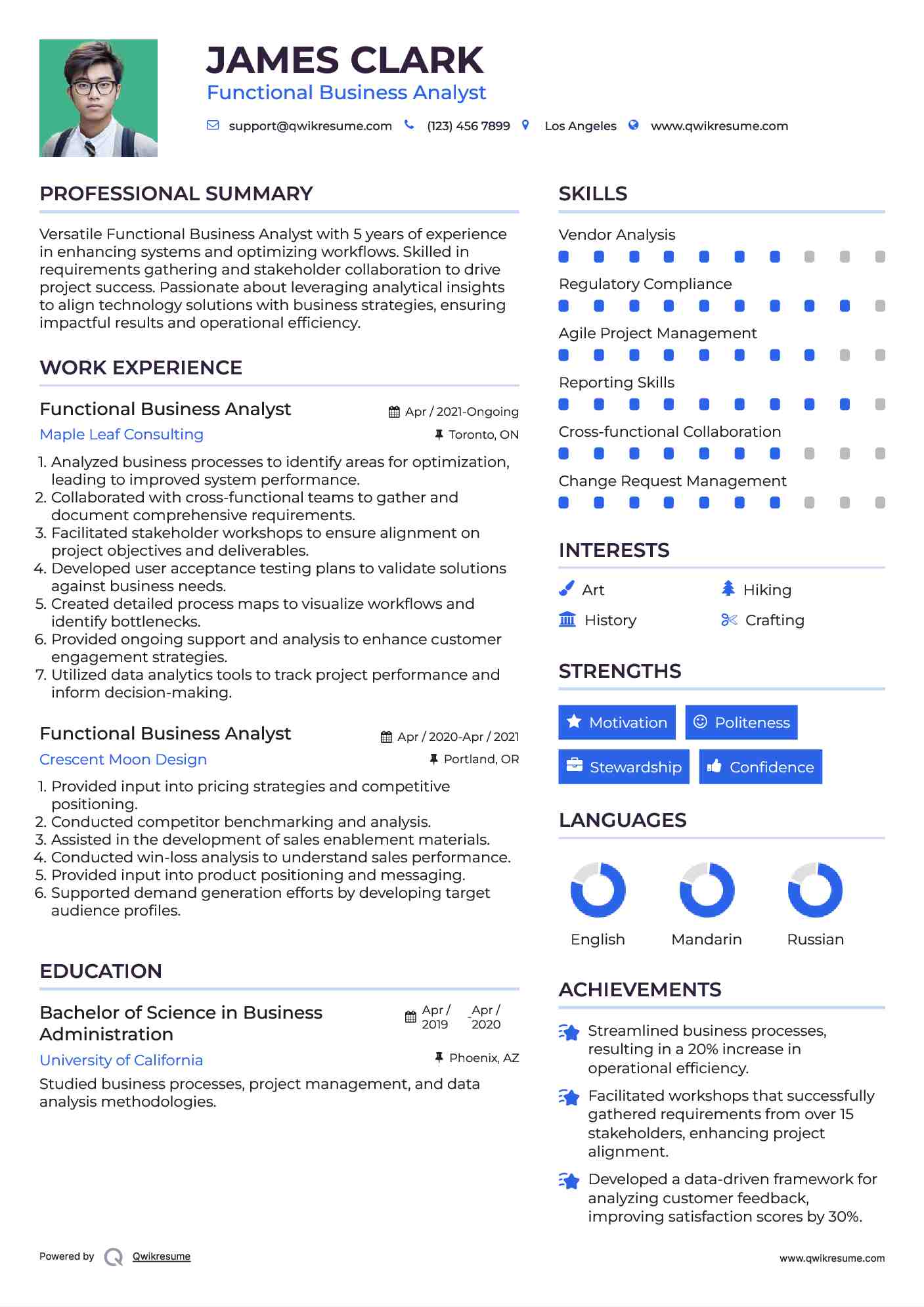 Functional Business Analyst Resume Format