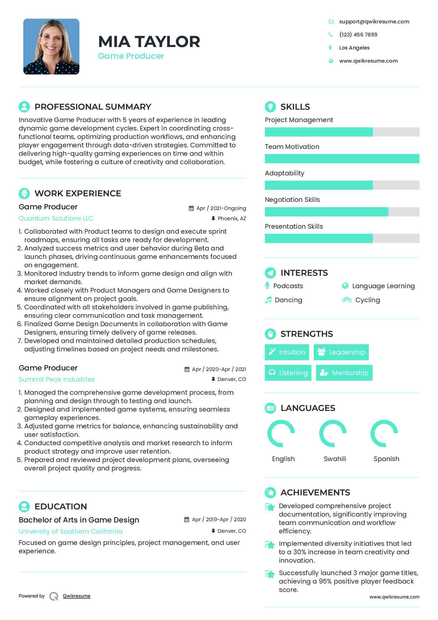 10 Game Producer Resume Samples - Game Producer 1730185187 Pdf