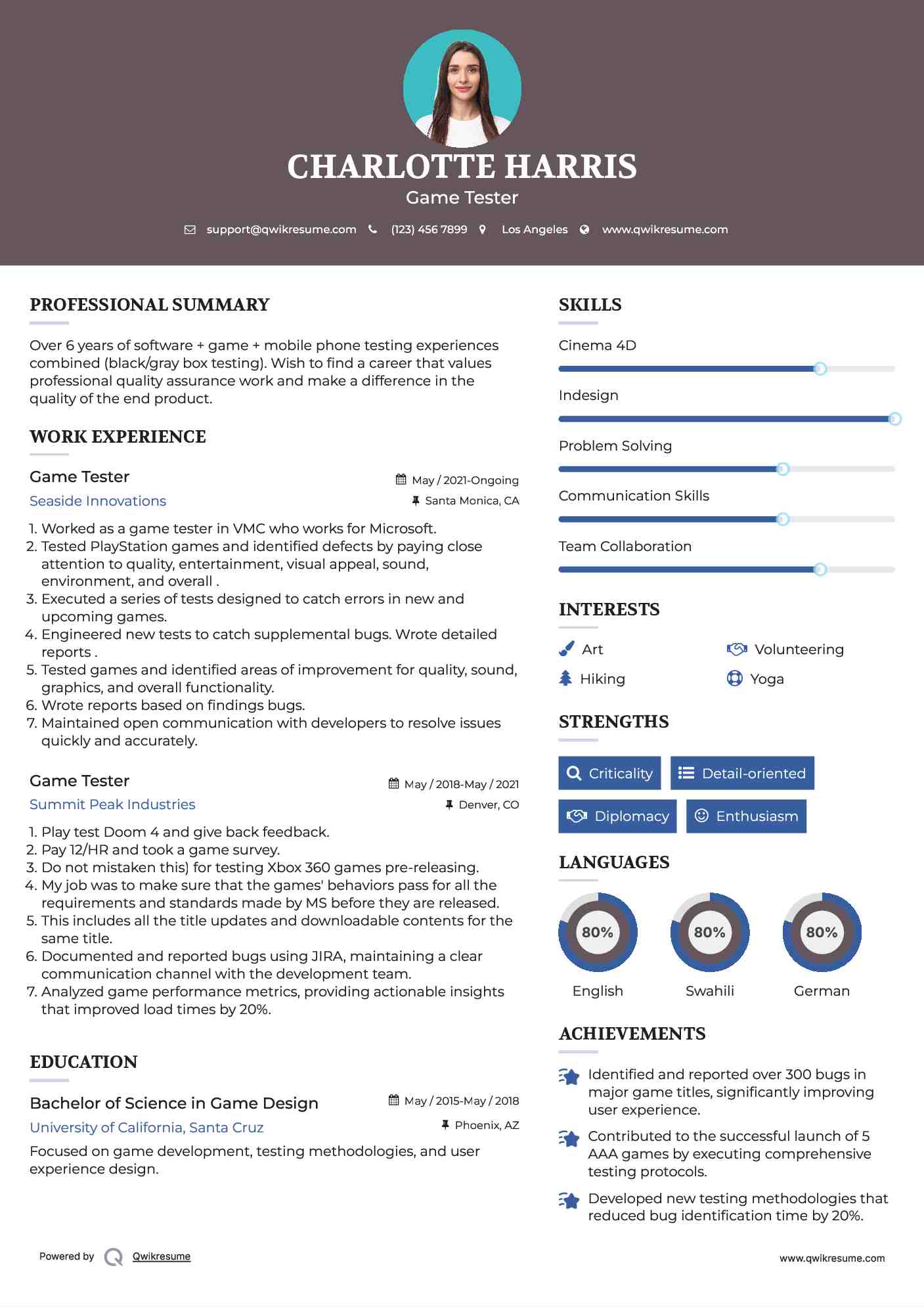 professional gamer resume for team template