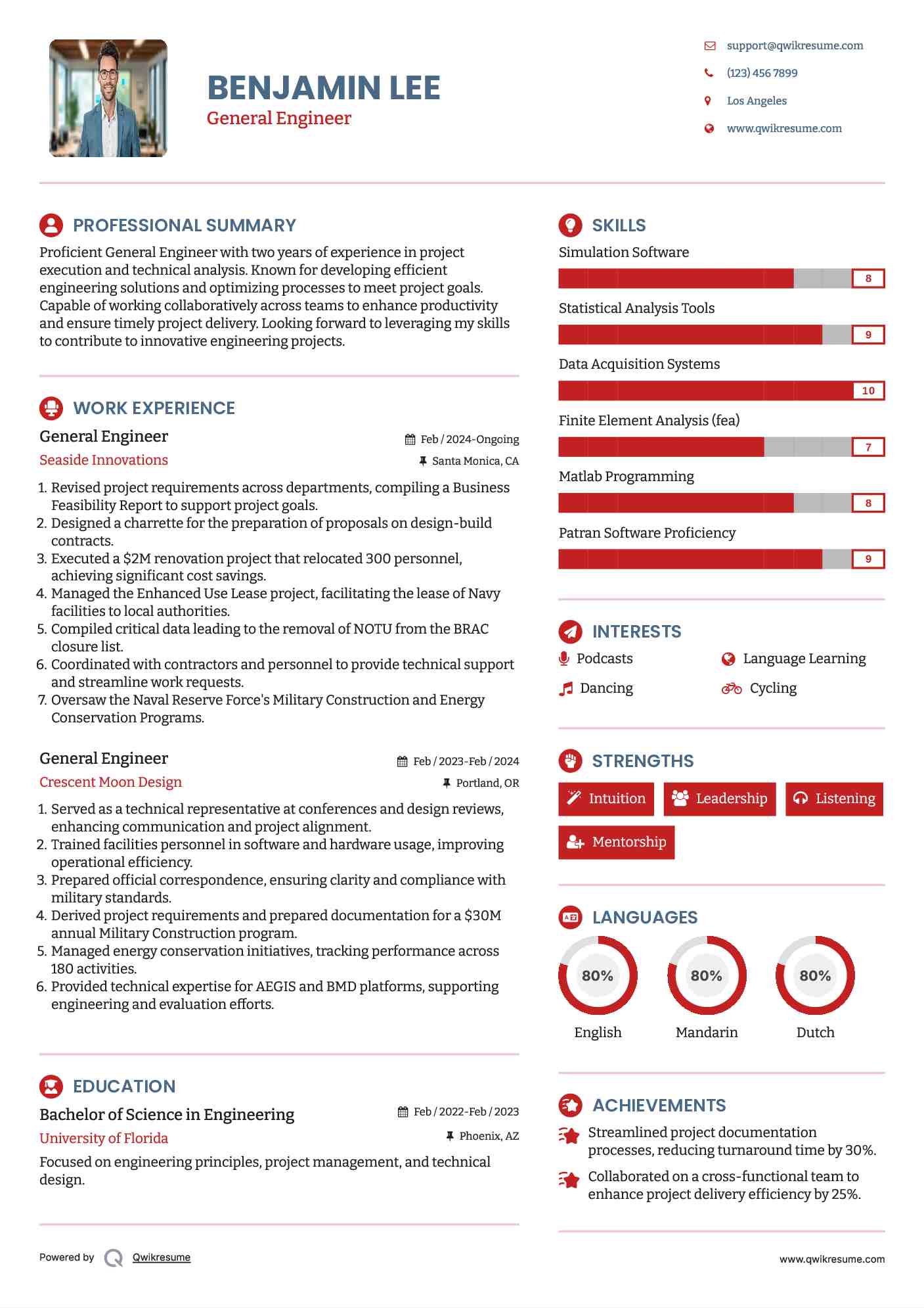 General Engineer Resume Format
