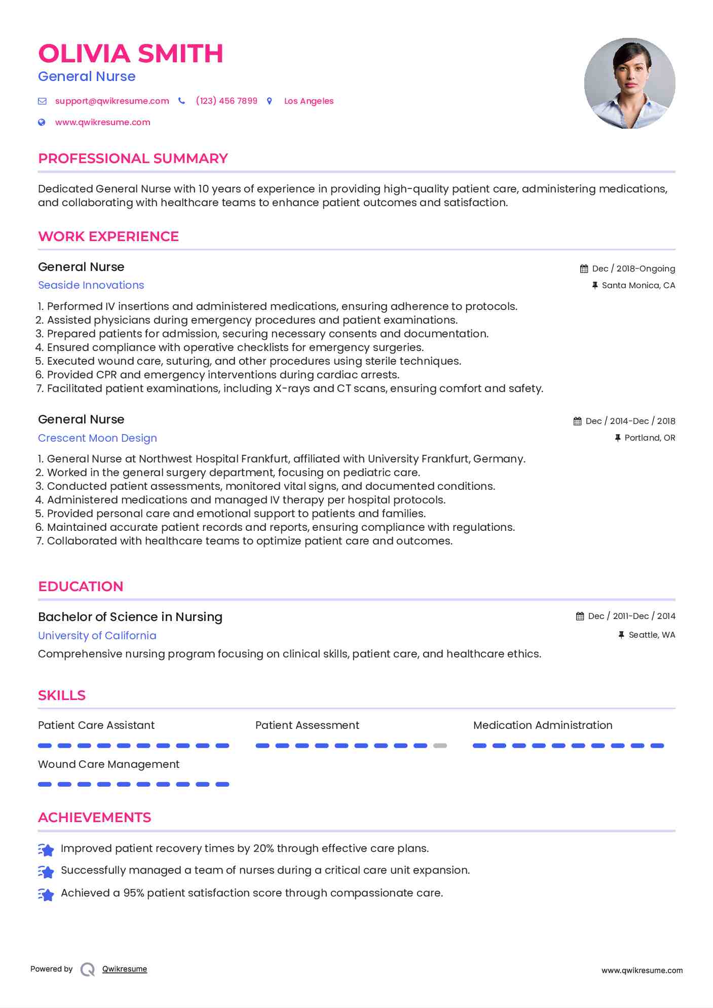 General Nurse Resume Format