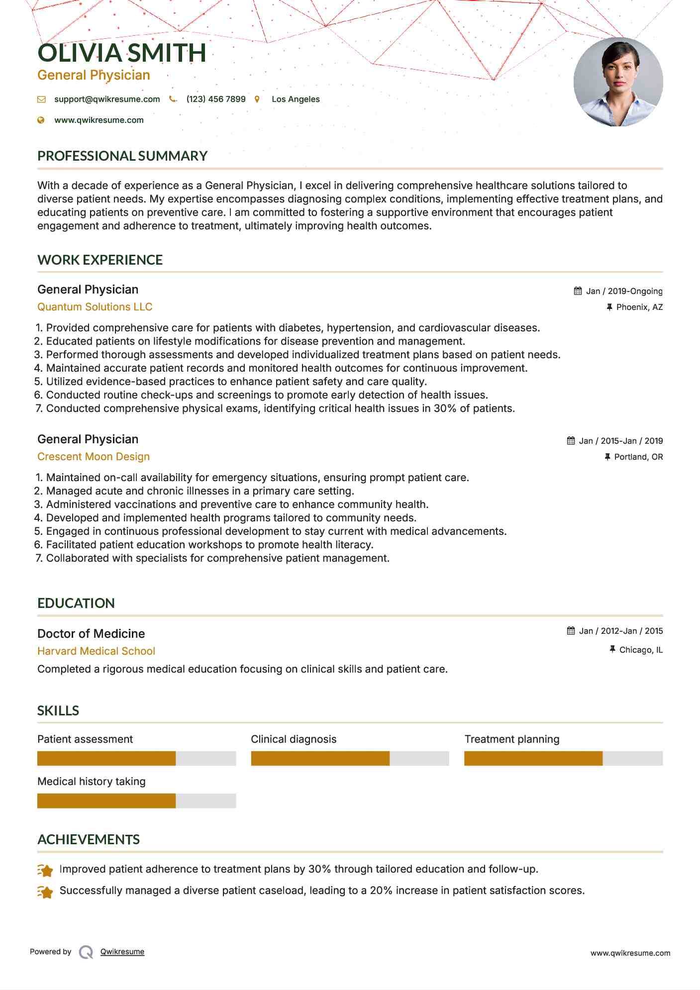 General Physician Resume Sample