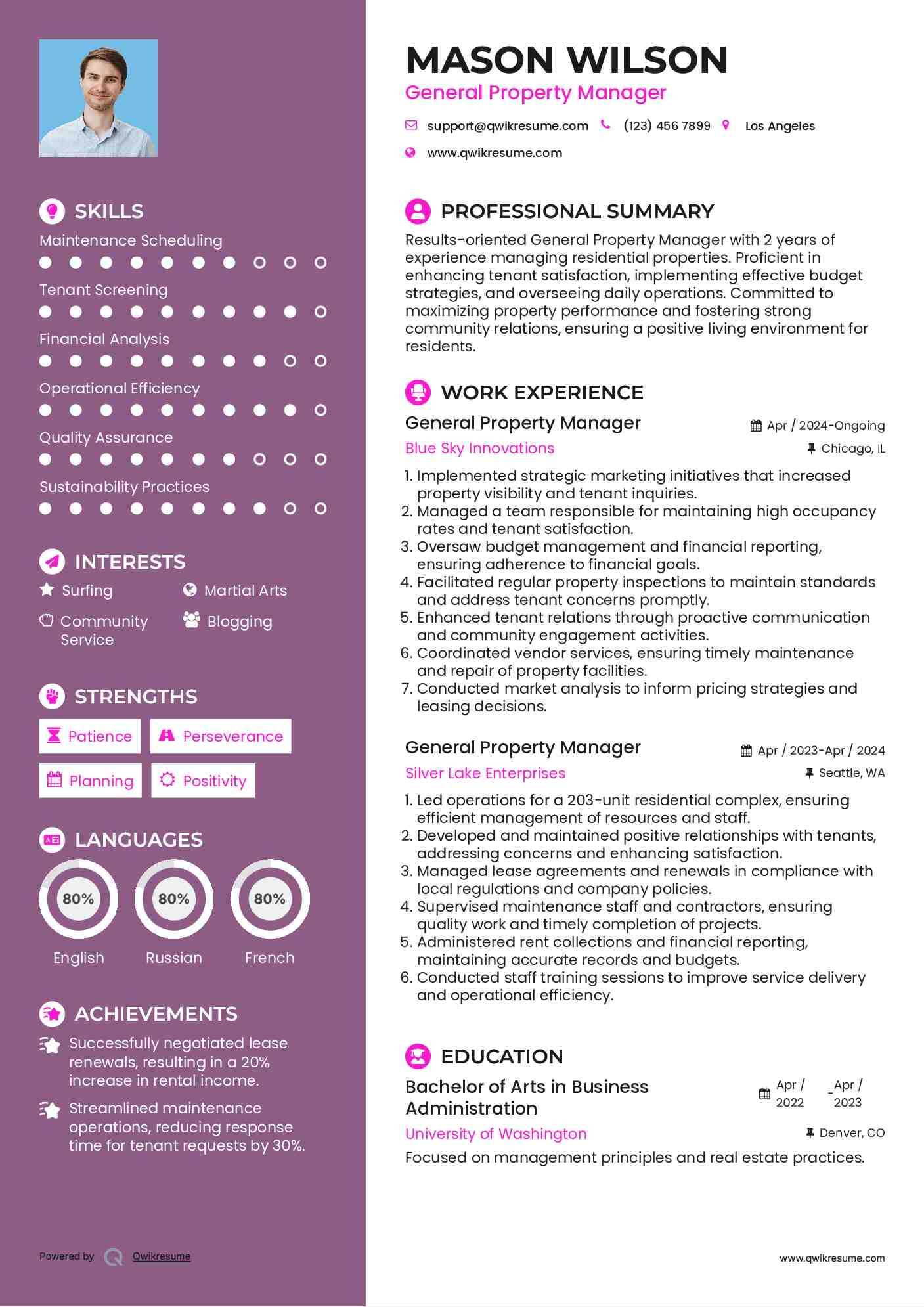 General Property Manager Resume Format