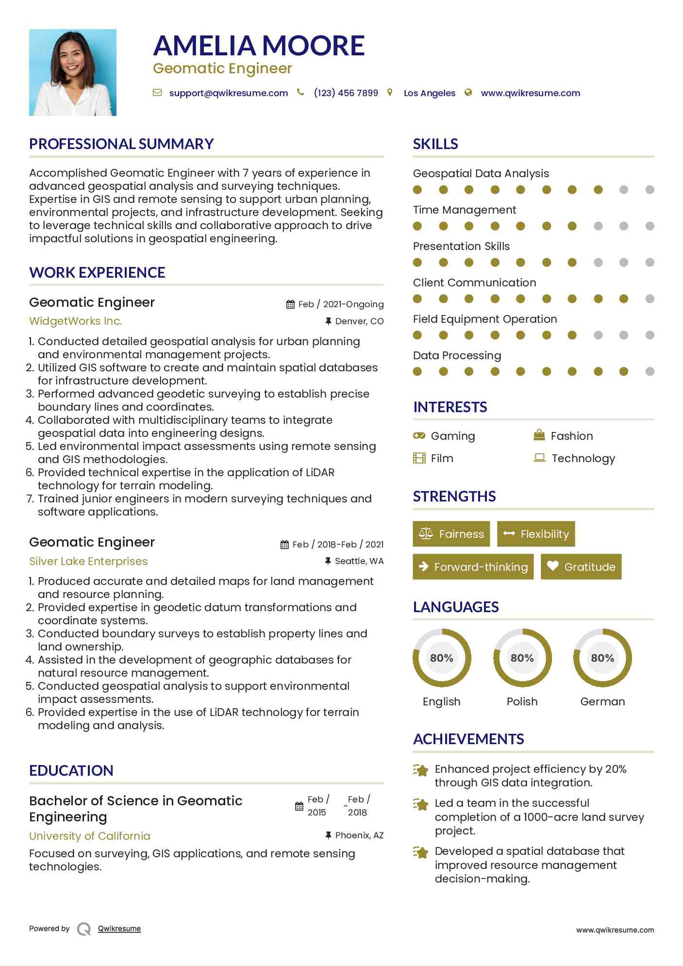 Geomatic Engineer Resume Format