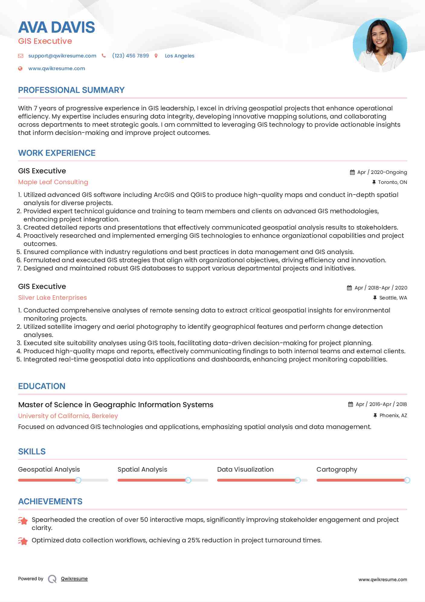 GIS Executive Resume Example