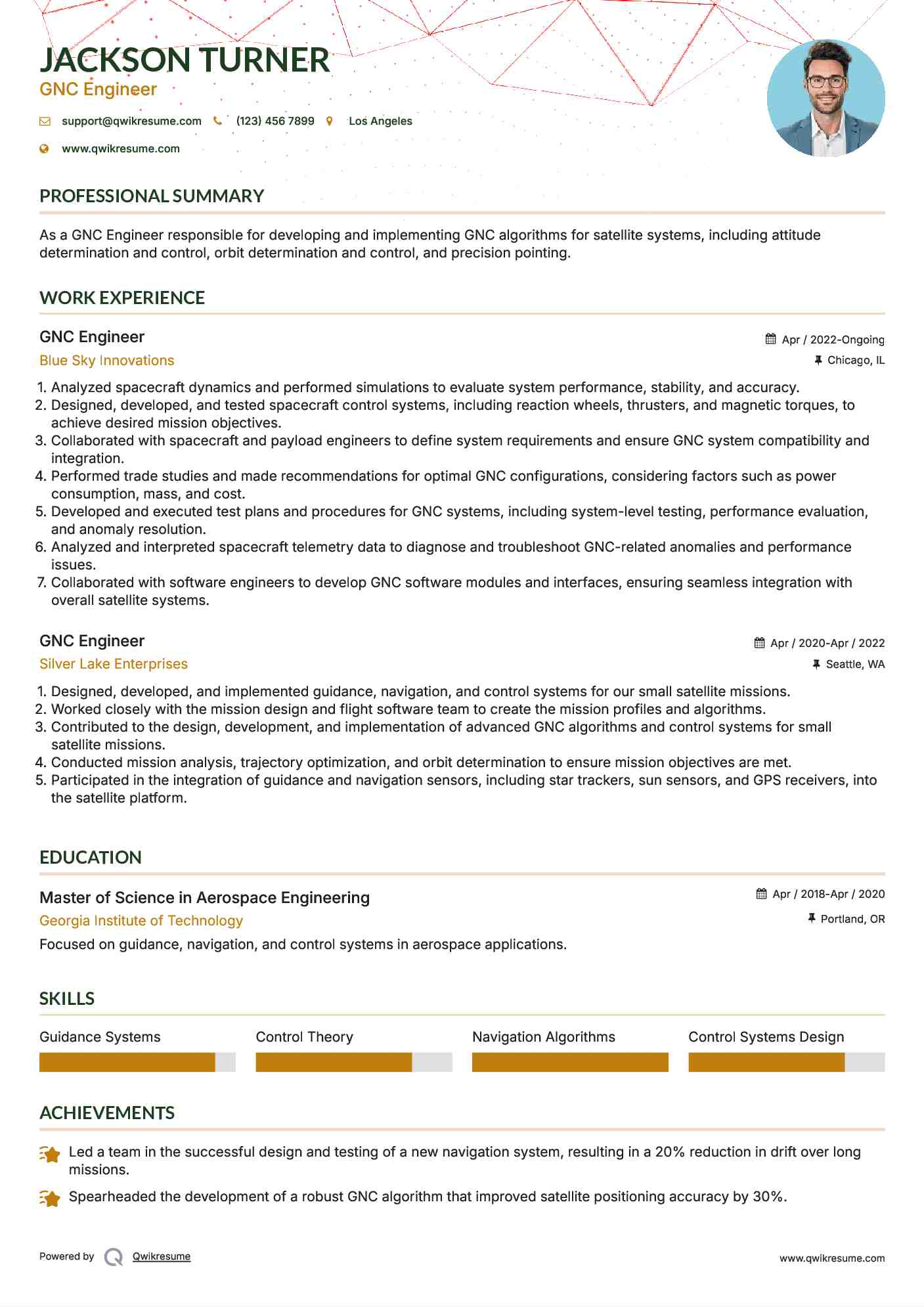 GNC Engineer Resume Format