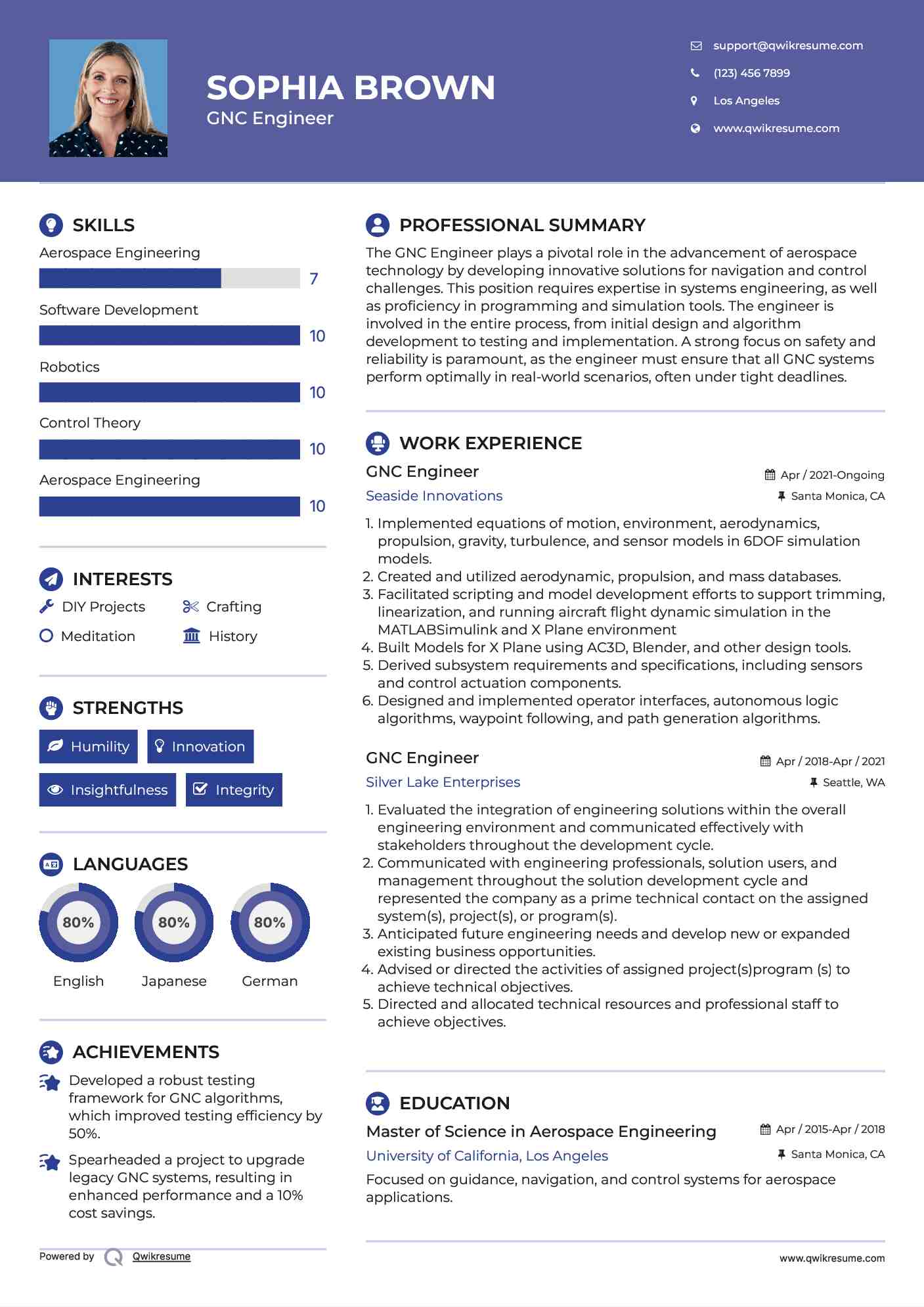 GNC Engineer Resume Format