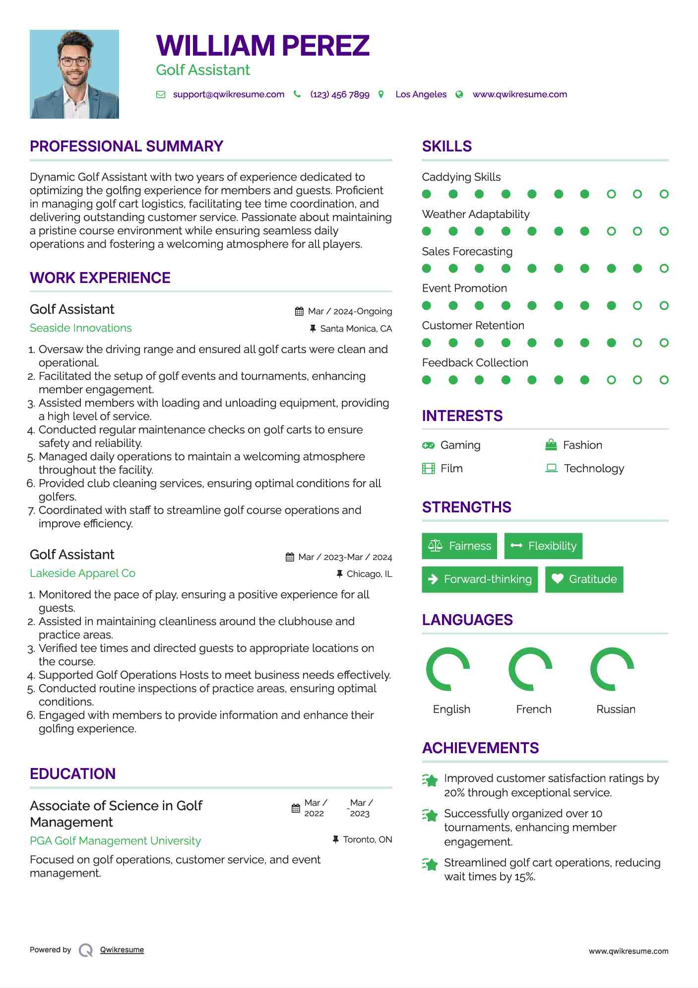 10 Golf Assistant Resume Samples - Golf Assistant 1662366487 Pdf 