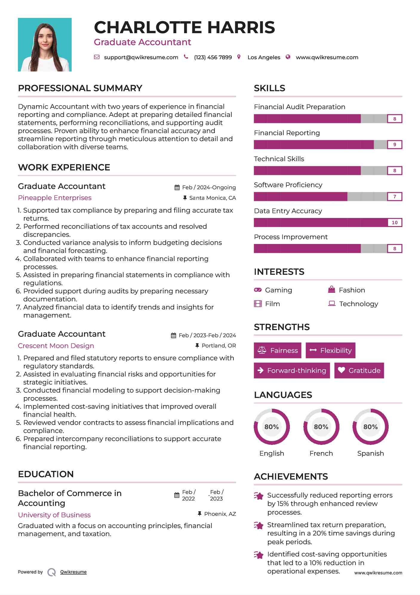 Graduate Accountant Resume Format
