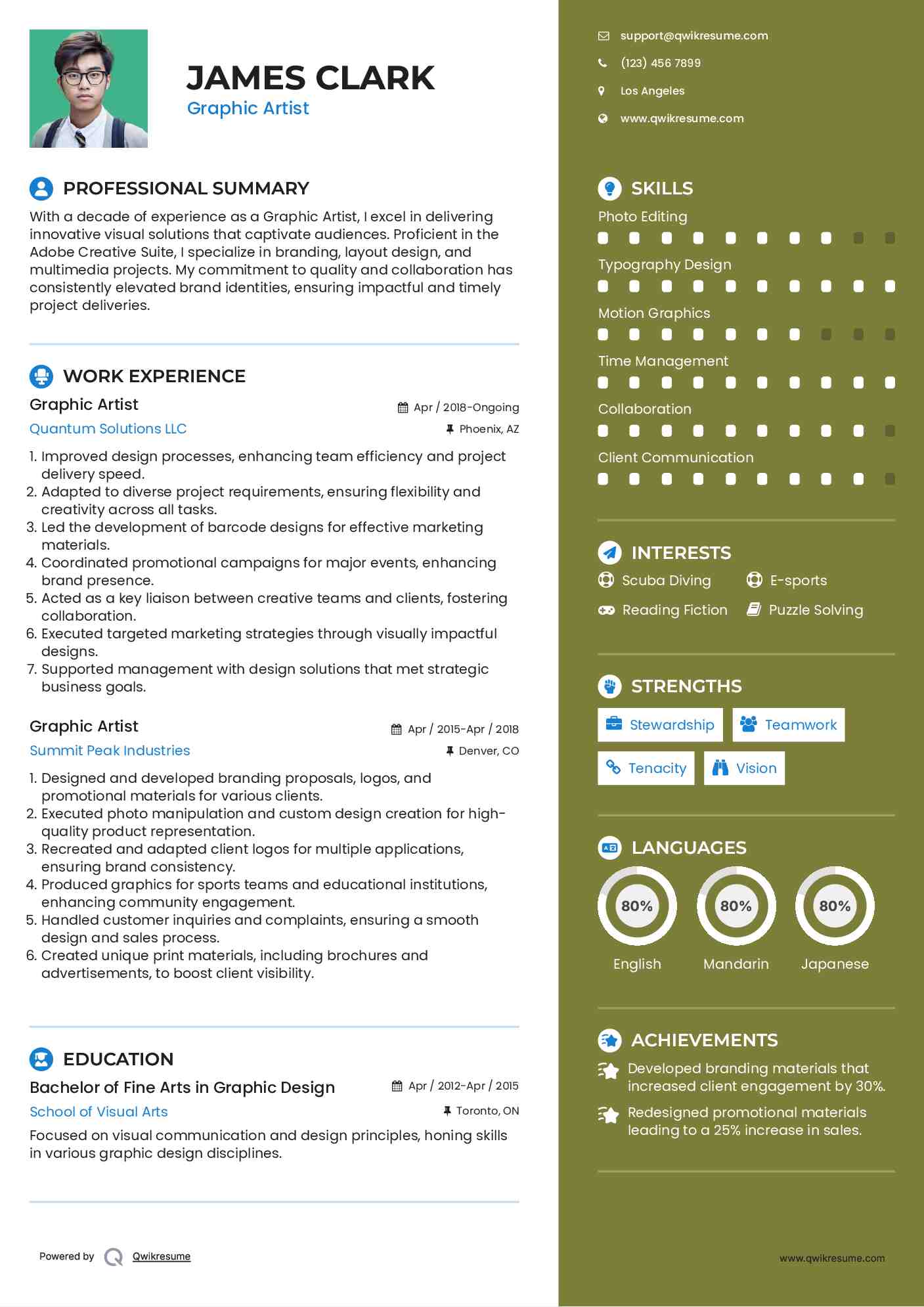 Graphic Artist Resume Format