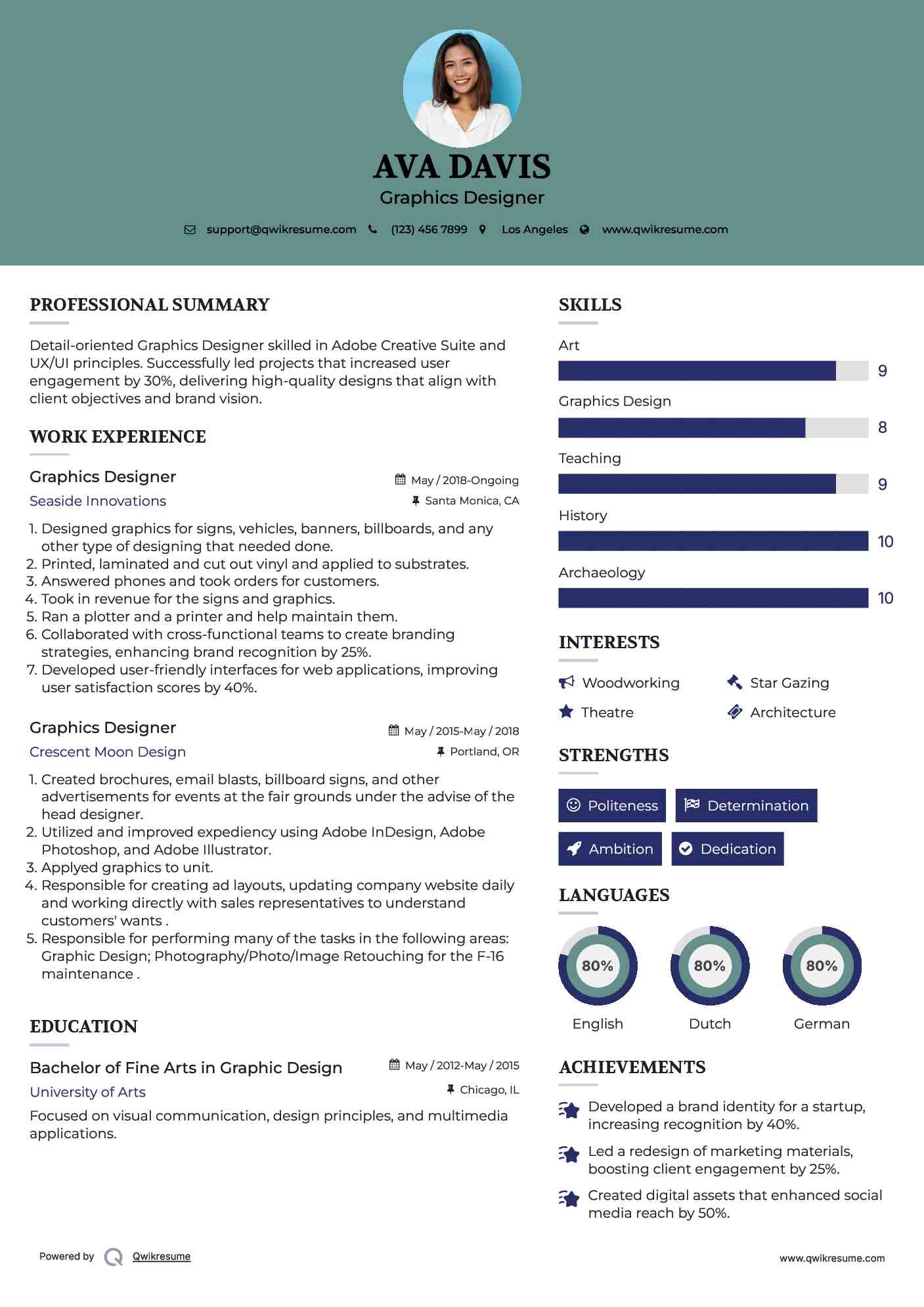 Graphics Designer Resume Model