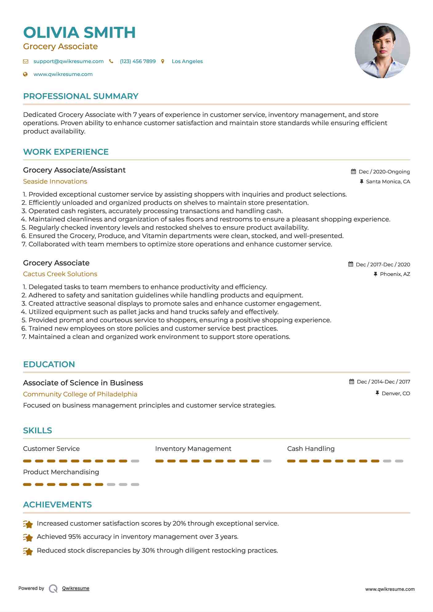 Resume For Grocery - Grocery Associate 1563527227 Pdf 