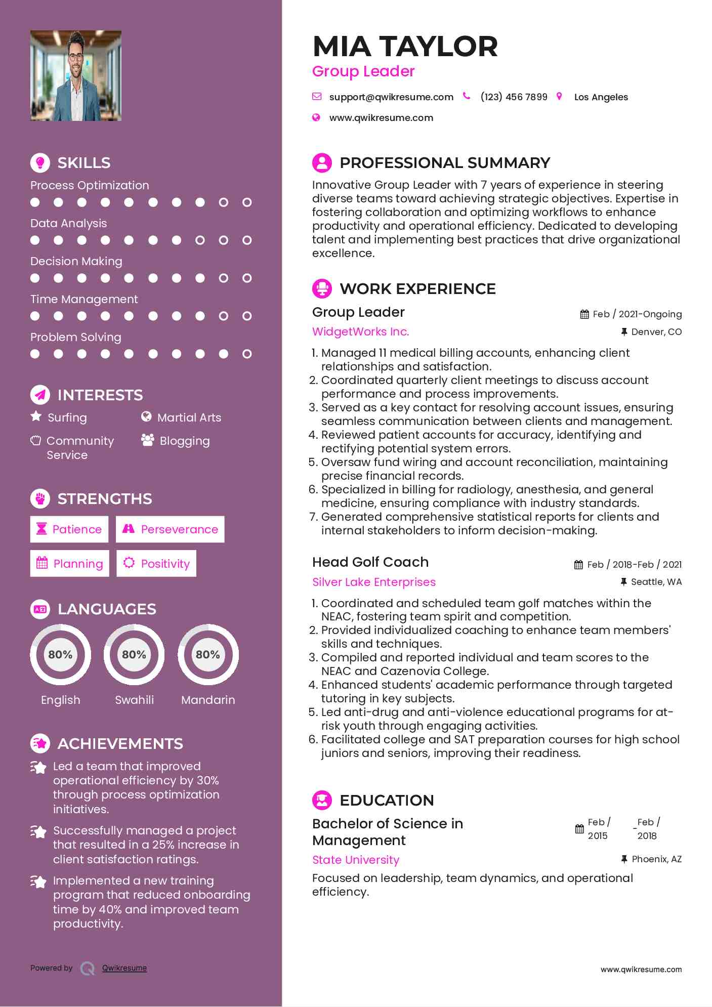 group leader resume samples qwikresume group leader resume