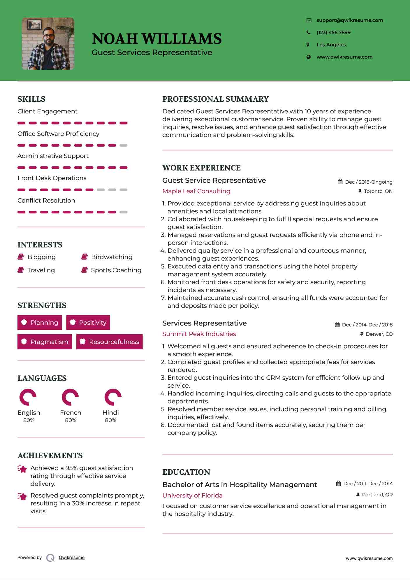 Guest Services Representative Resume Samples QwikResume Guest Services Representative Resume Samples QwikResume