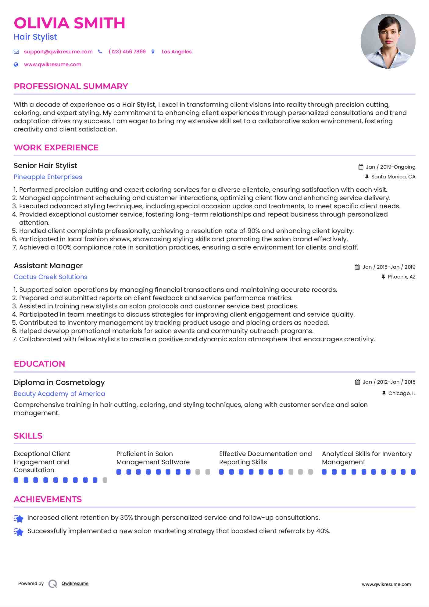 10 Hair Stylist Resume Samples - Hair Stylist 1556963137 Pdf 