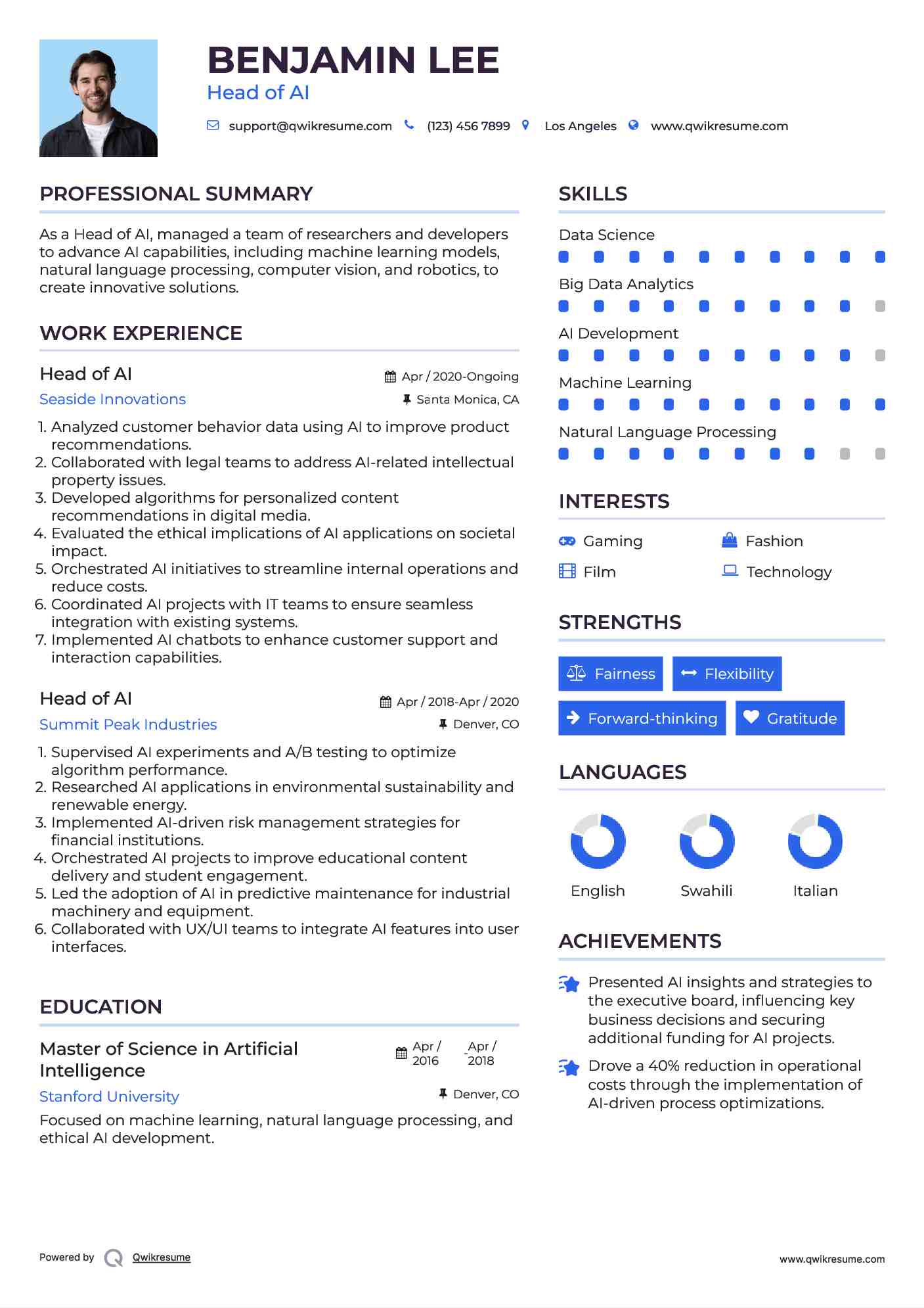 Head of AI Resume Model
