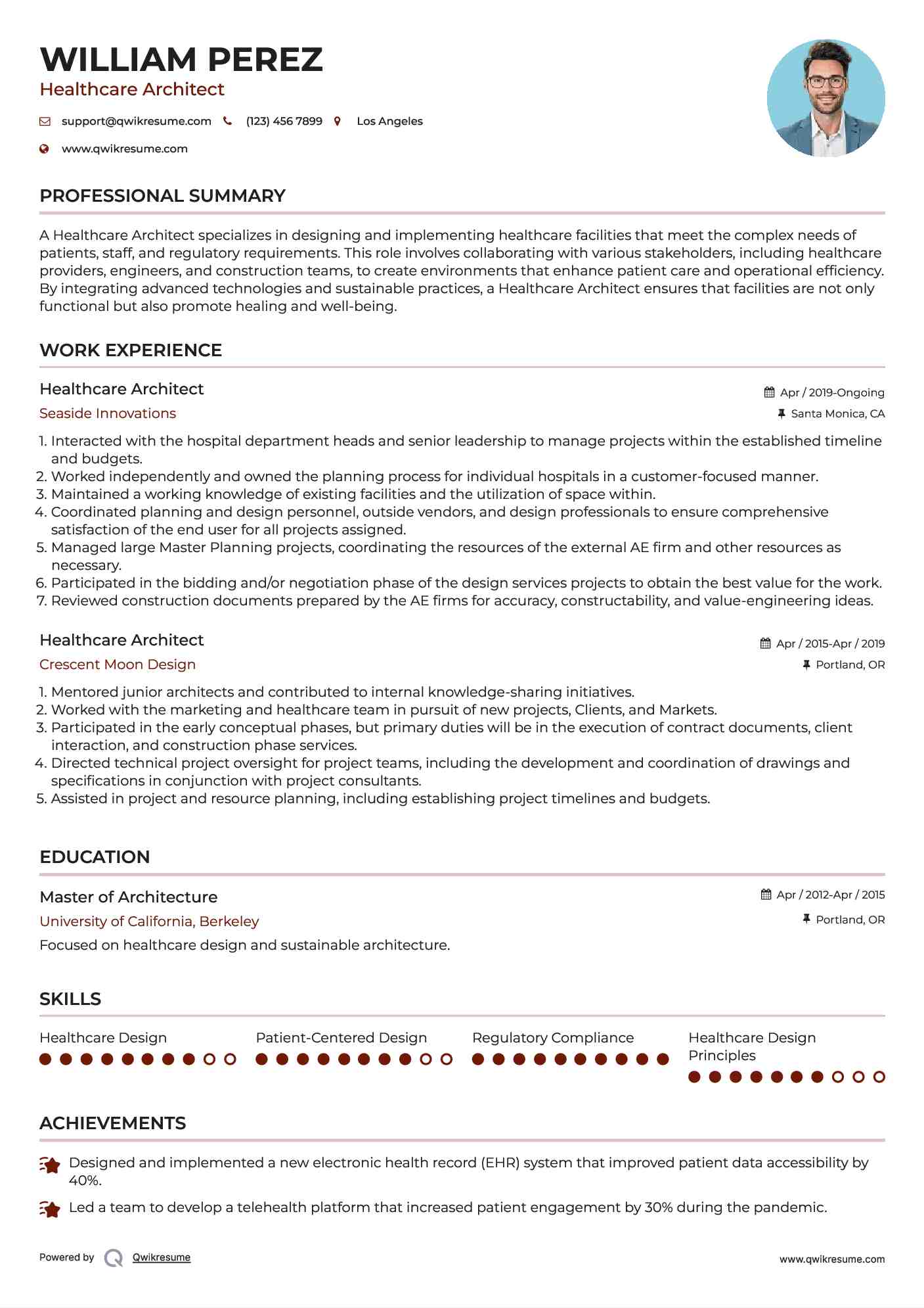 Healthcare Architect Resume Template