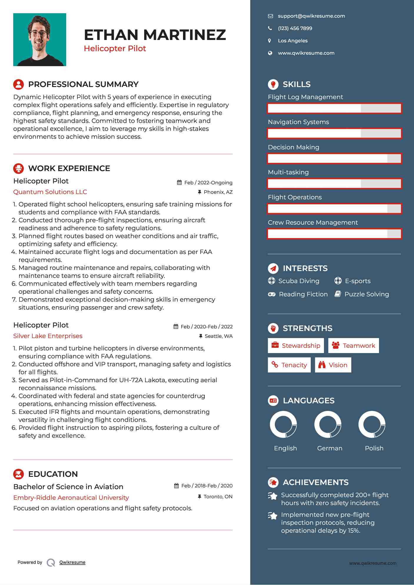 10 Helicopter Pilot Resume Samples - Helicopter Pilot 1604157984 Pdf 