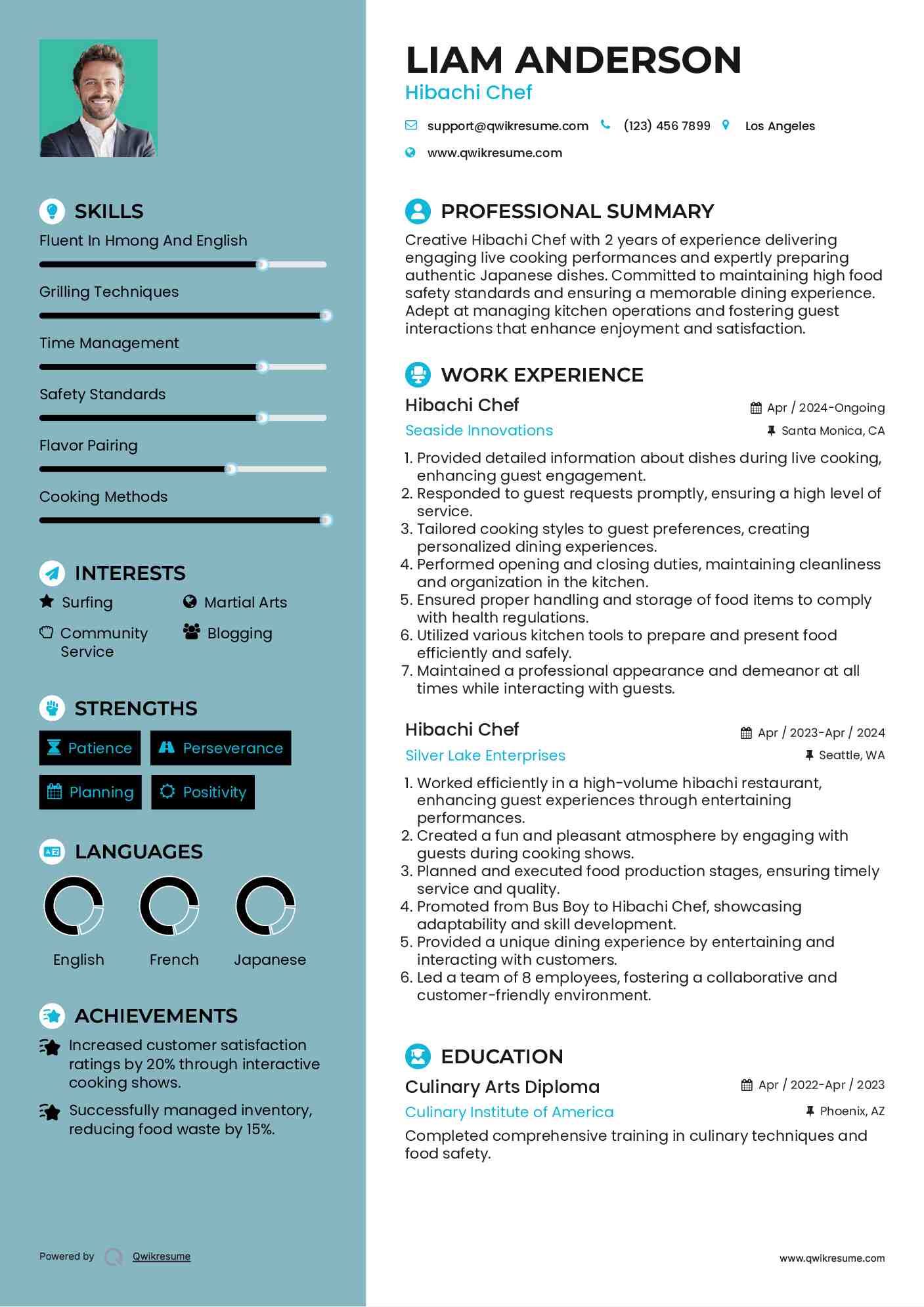 Hibachi Chef Resume Template