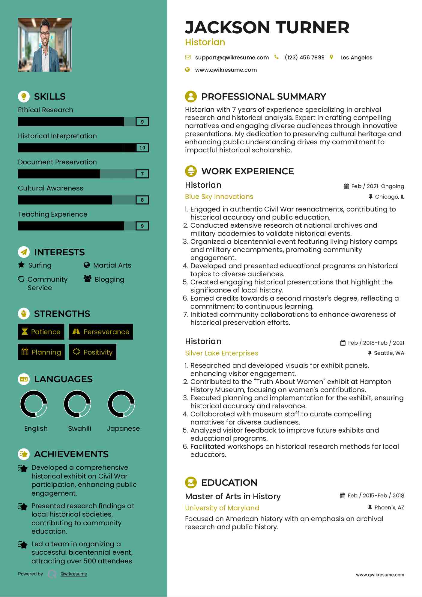 historian-resume-samples-qwikresume