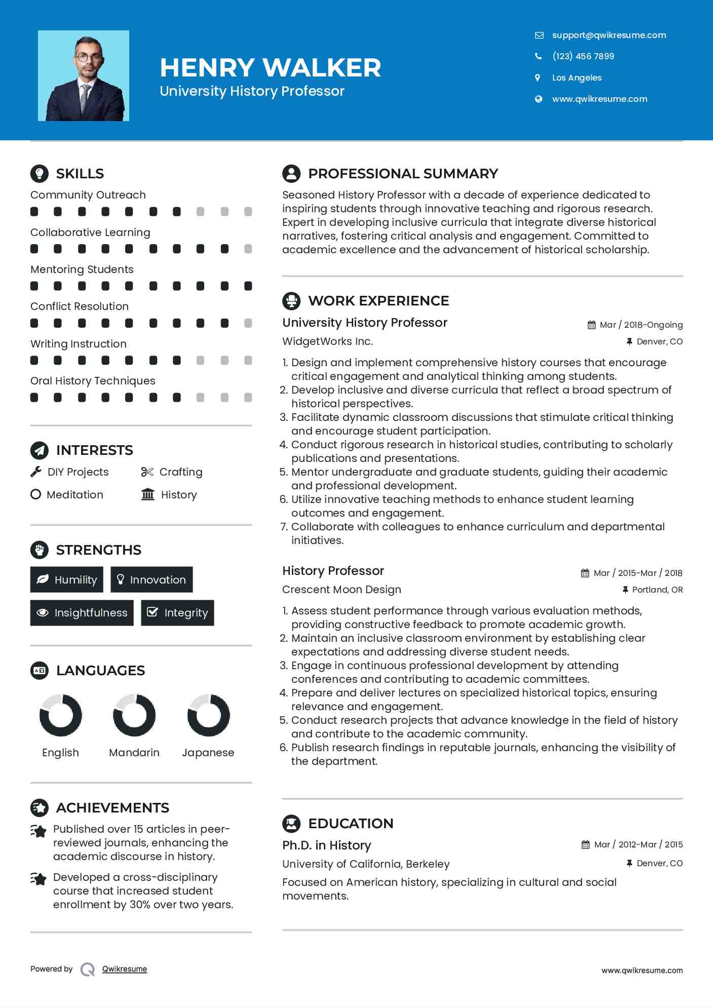 10 History Professor Resume Samples - History Professor 1703485671 Pdf 