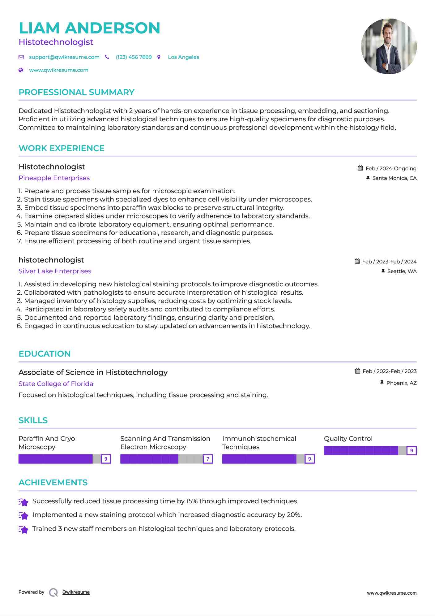Histotechnologist Resume Format