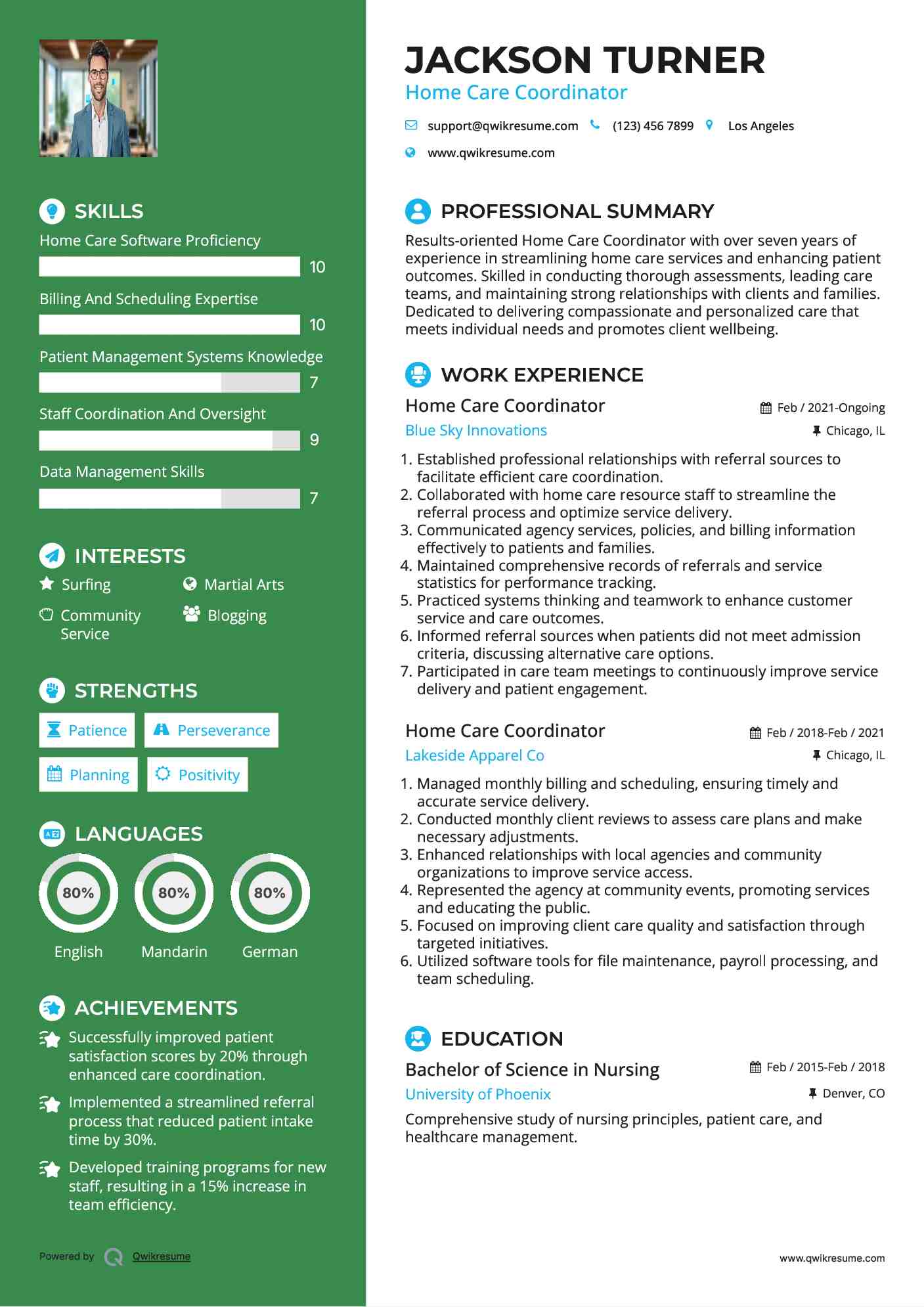 Home Care Coordinator Resume Samples QwikResume