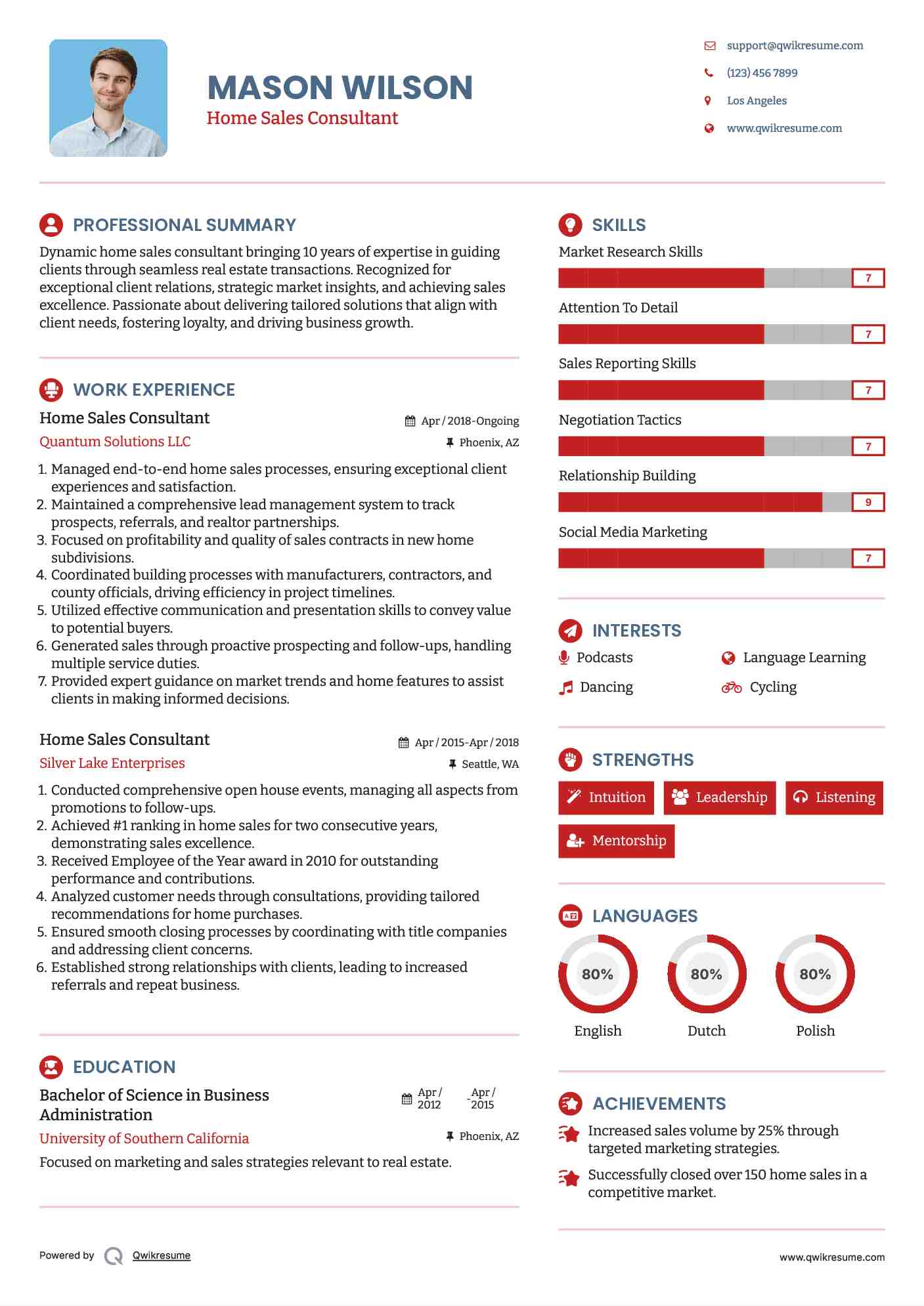 Home Sales Consultant Resume Samples QwikResume