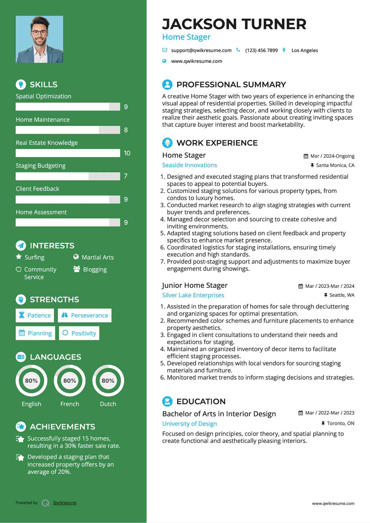 Home Stager Resume Format