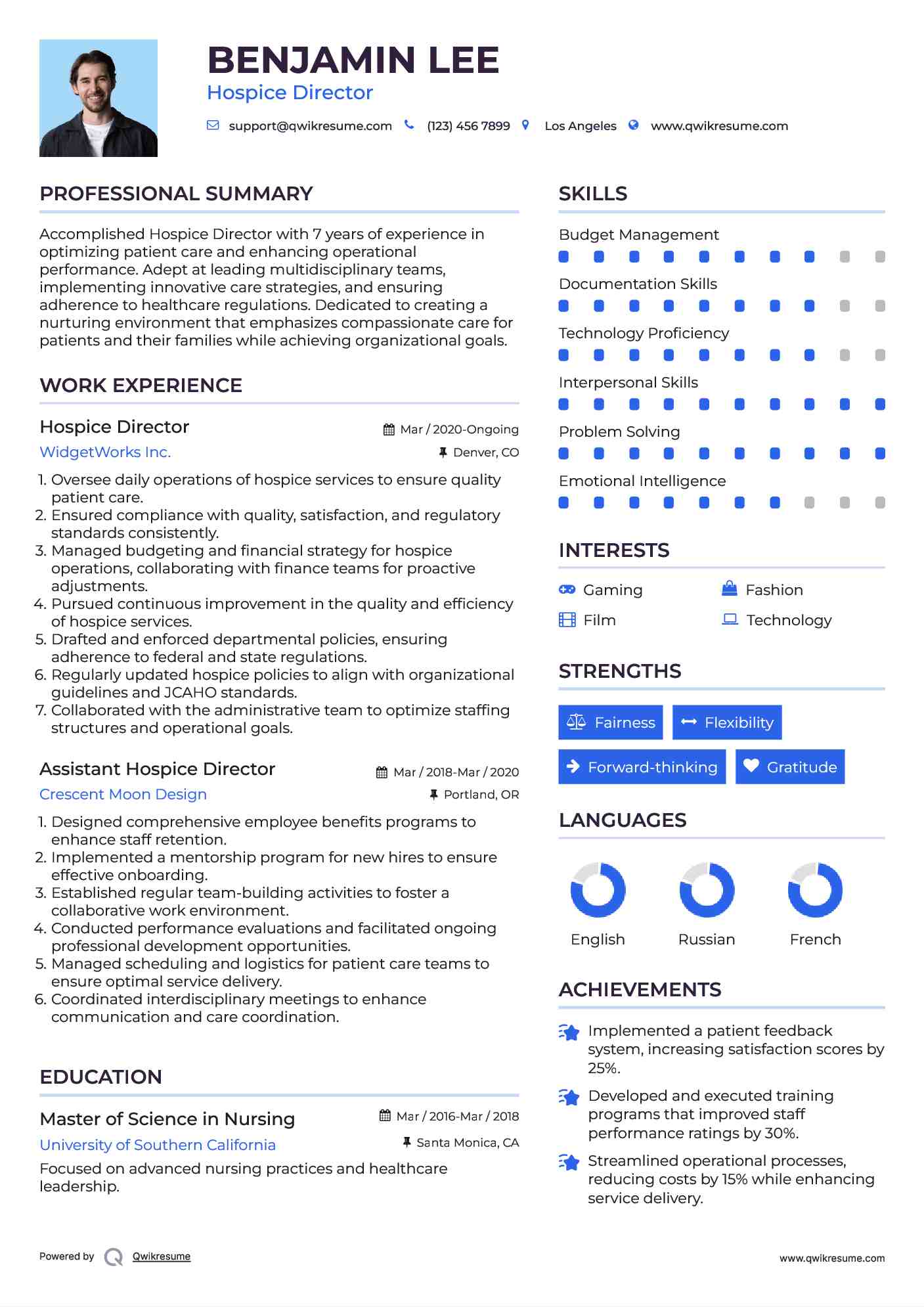 Hospice Director Resume Template