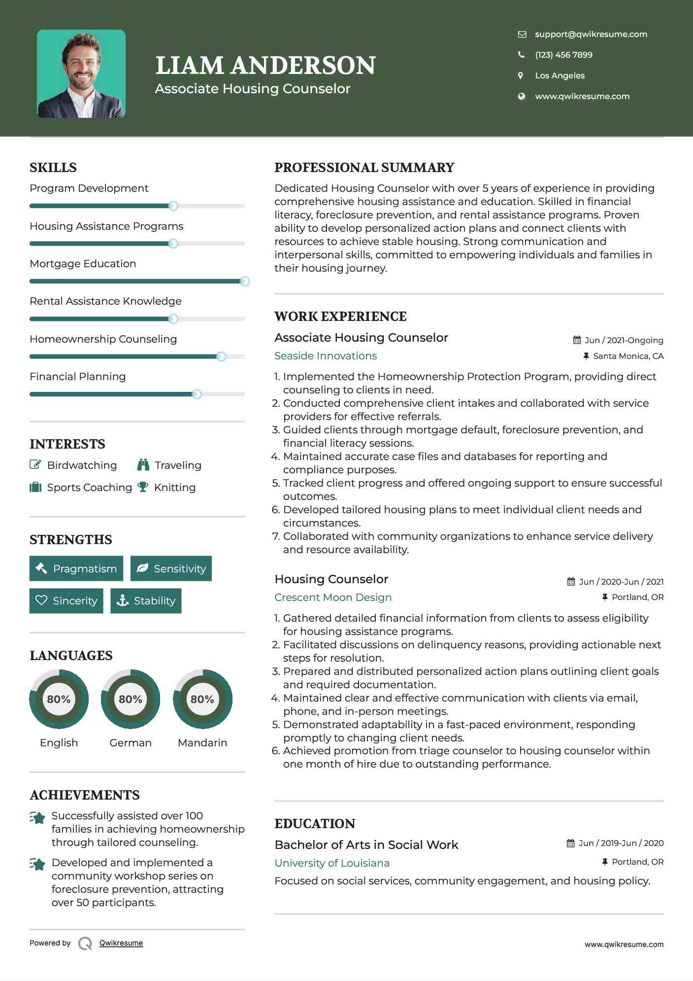 Associate Housing Counselor Resume Template