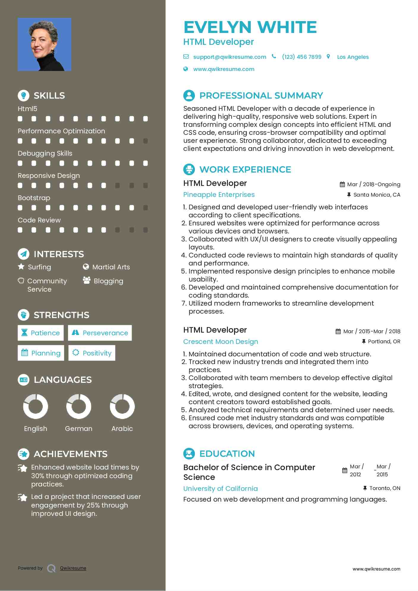 10+ HTML Developer Resume Samples & Templates for 2025