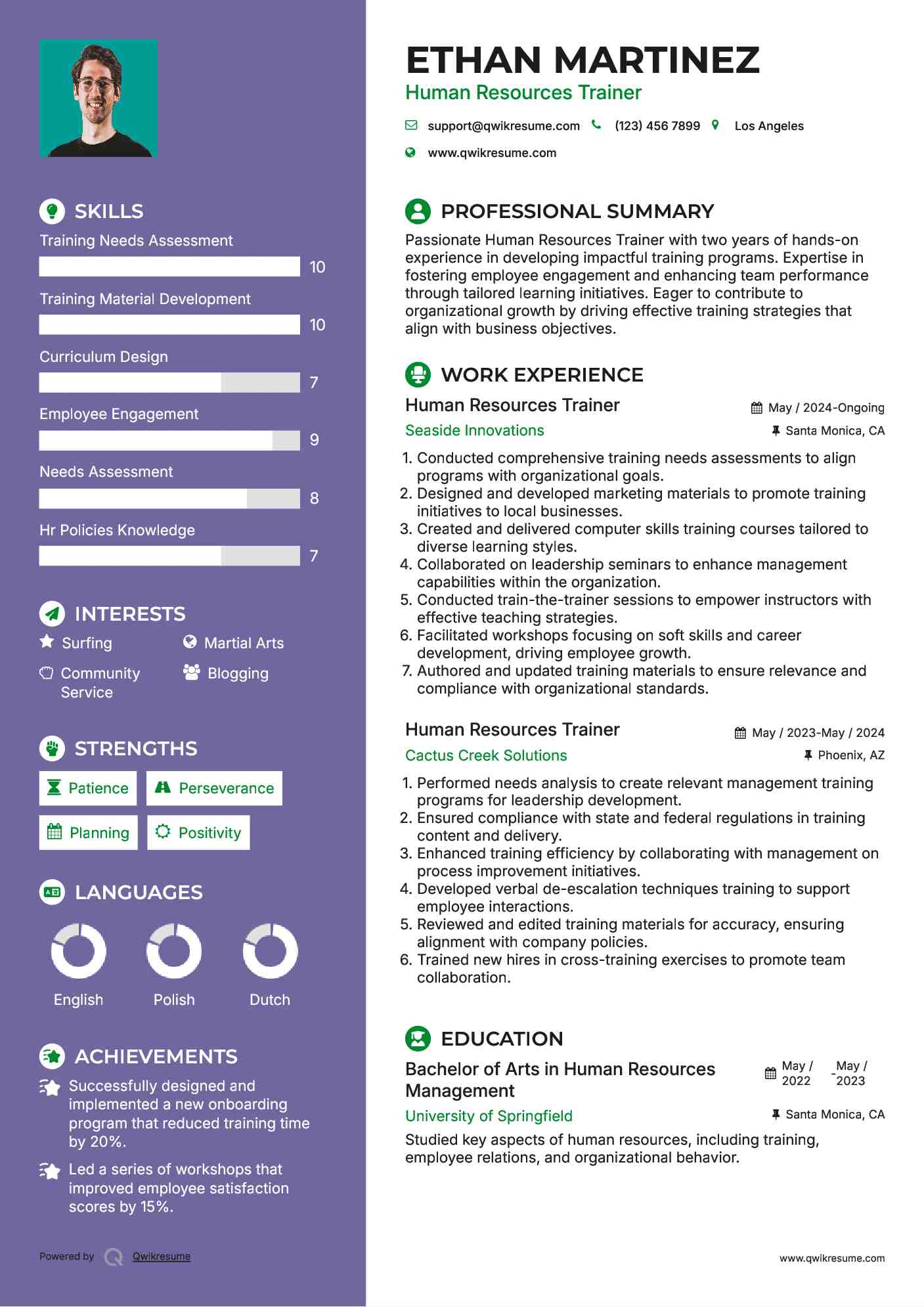 human-resources-trainer-resume-samples-qwikresume