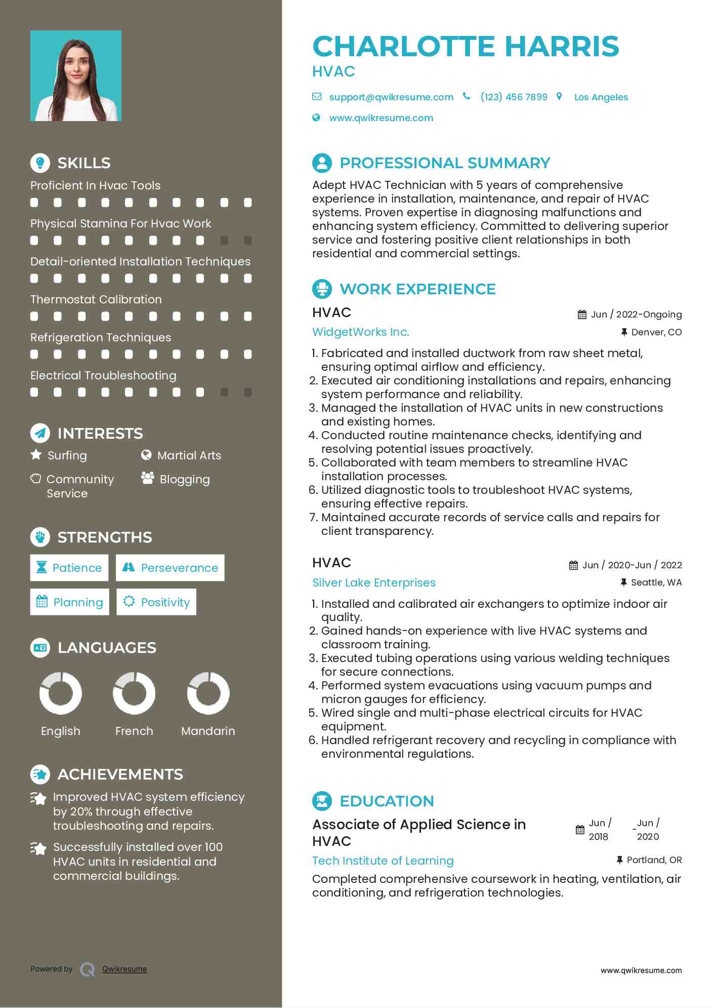 HVAC Resume Template
