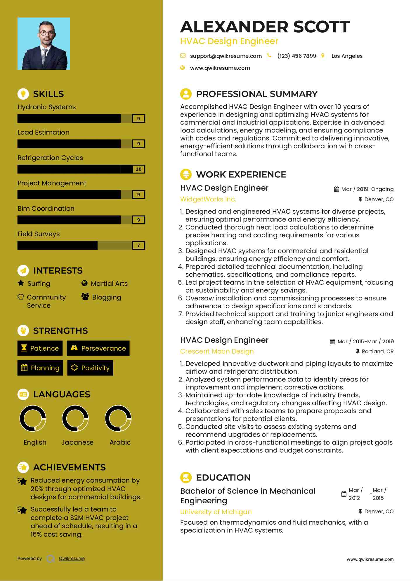 HVAC Design Engineer Resume Format