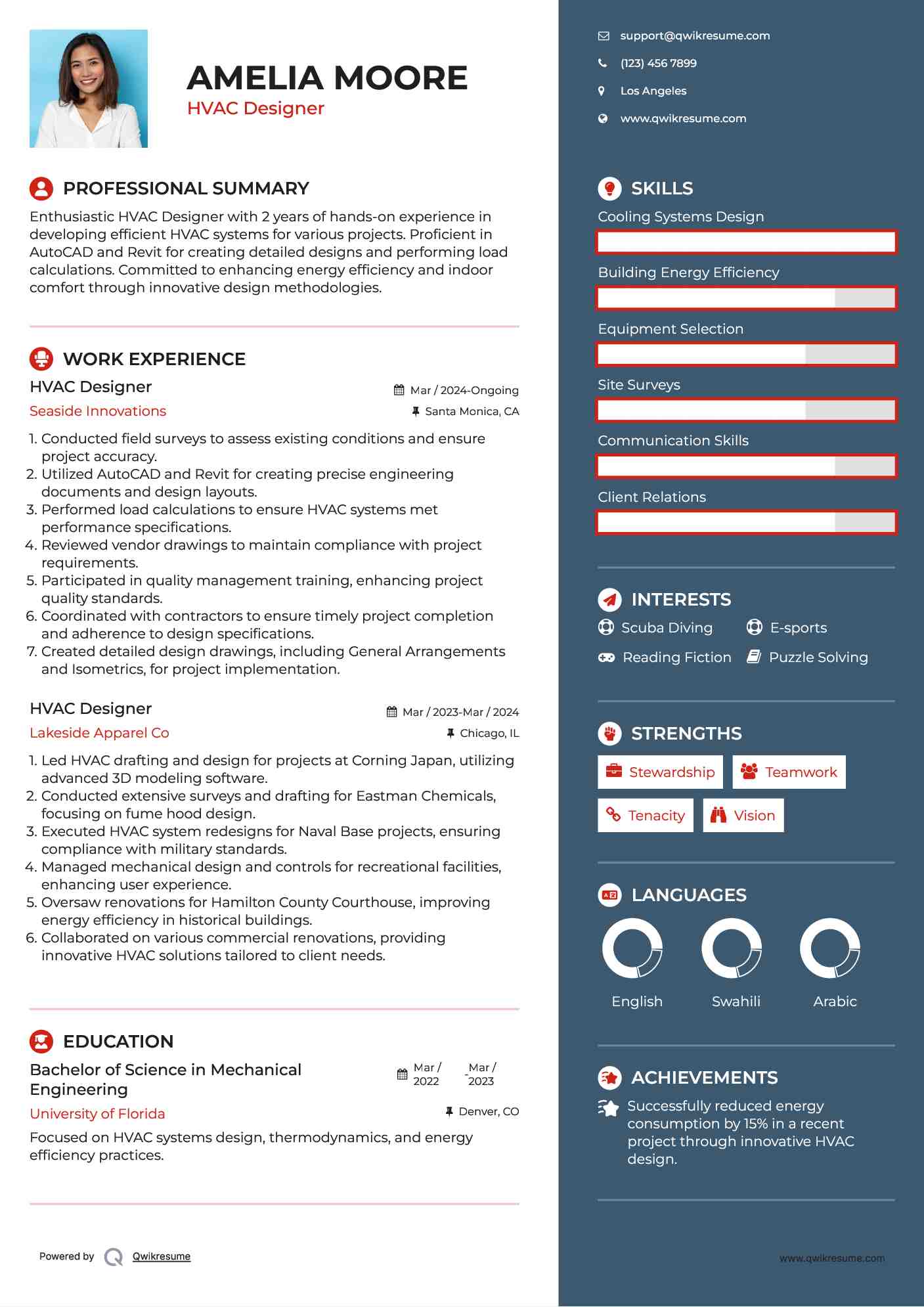 HVAC Designer Resume Model