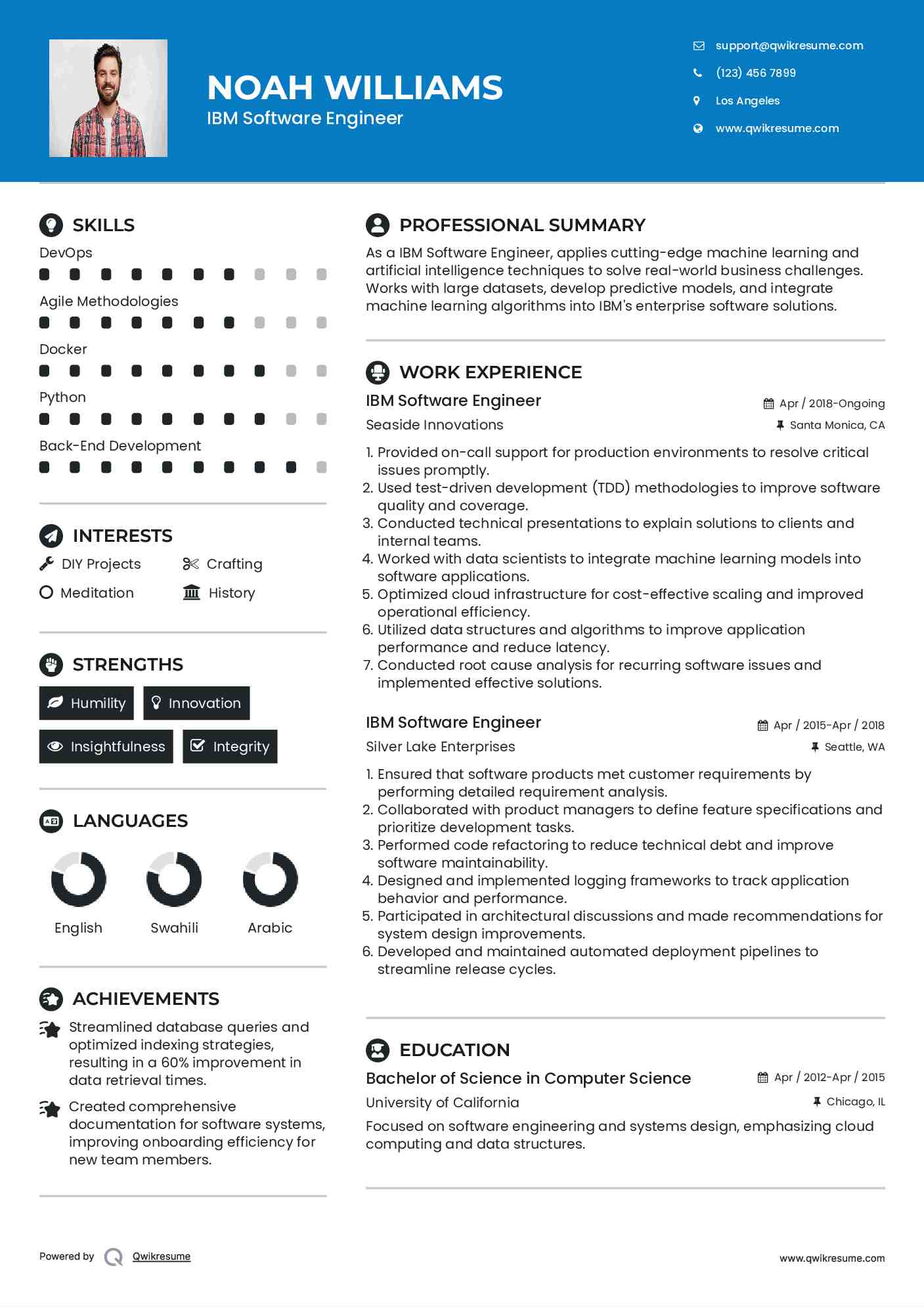 IBM Software Engineer Resume Format