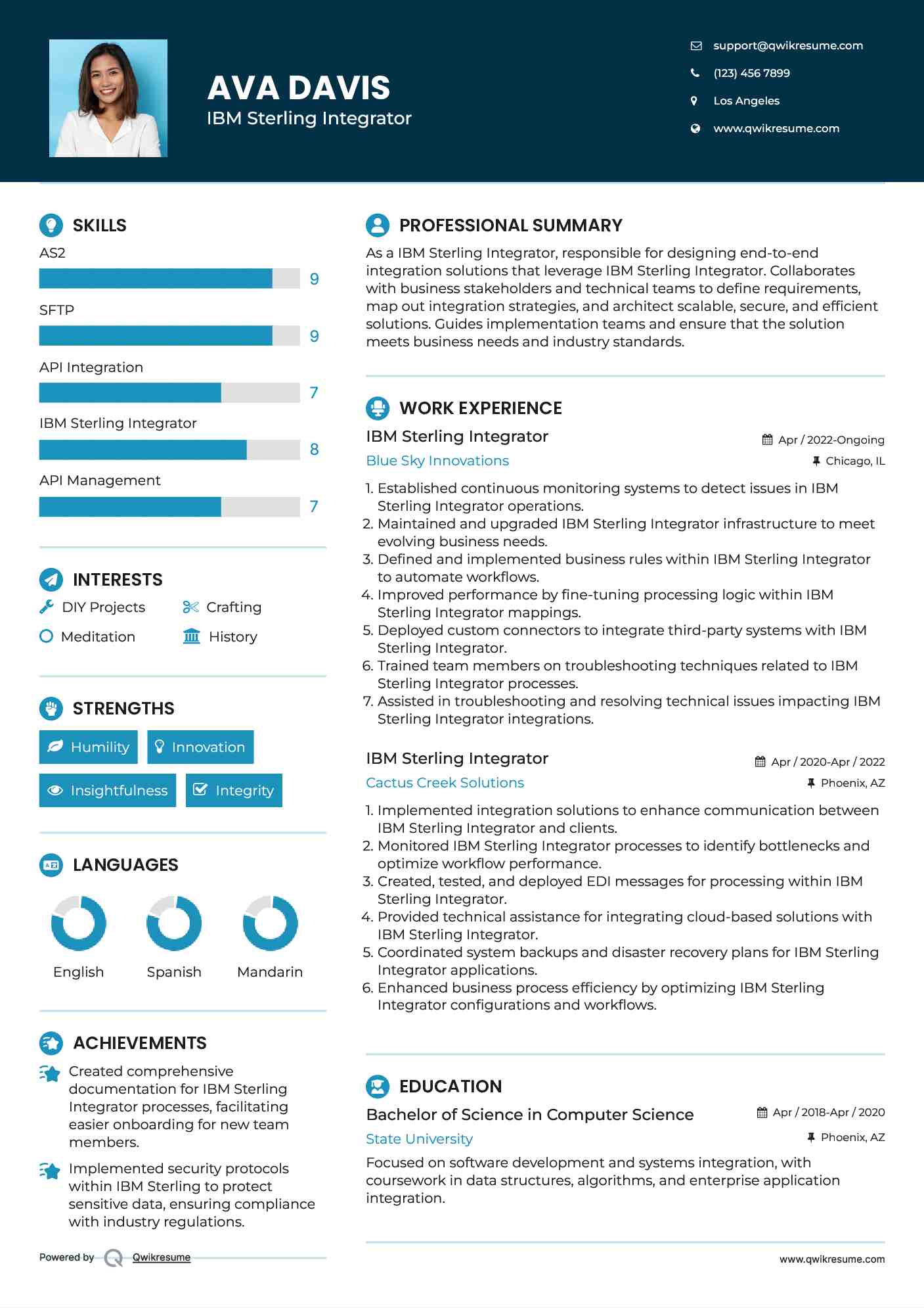 IBM Sterling Integrator Resume Model