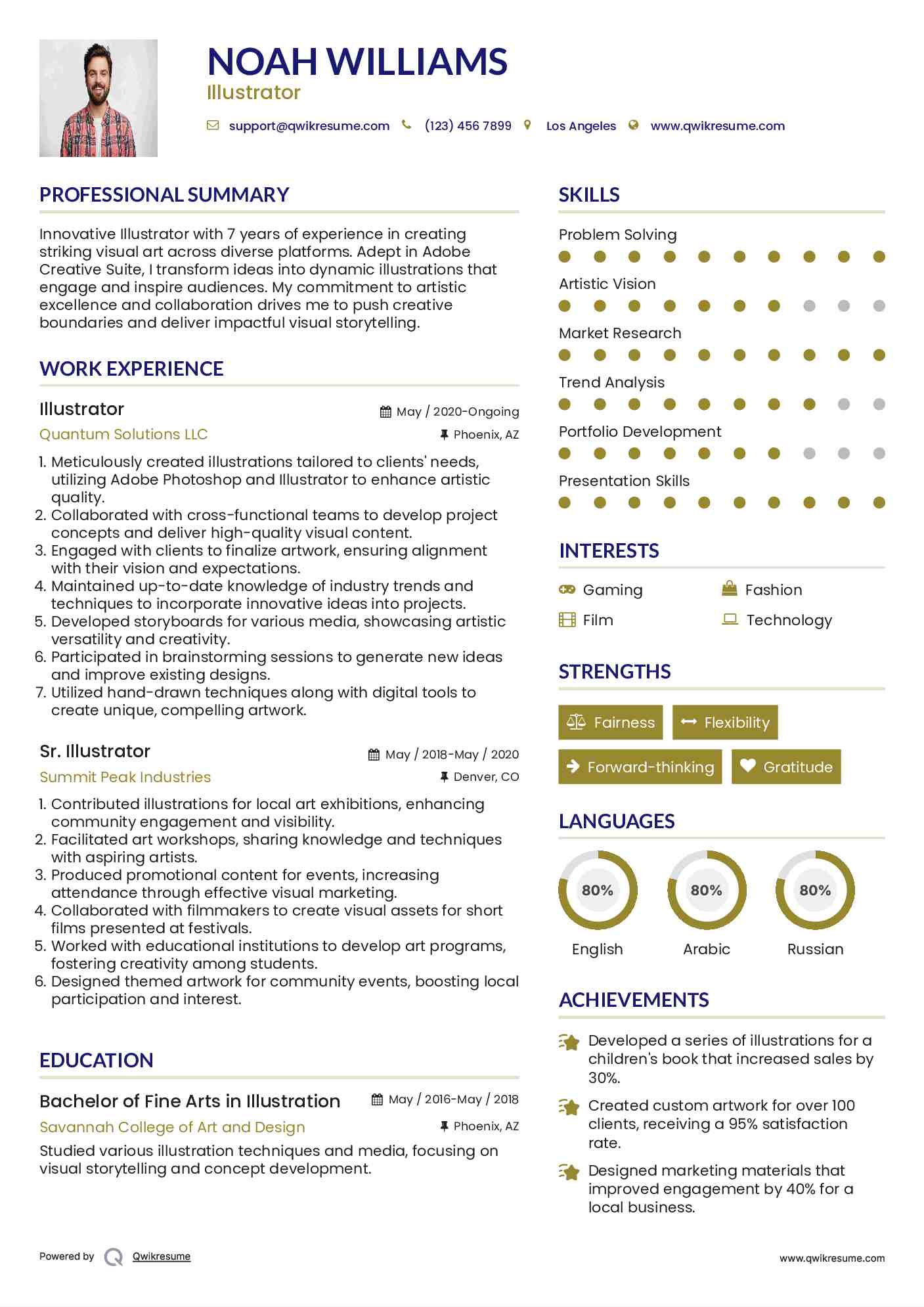 Illustrator Resume Template