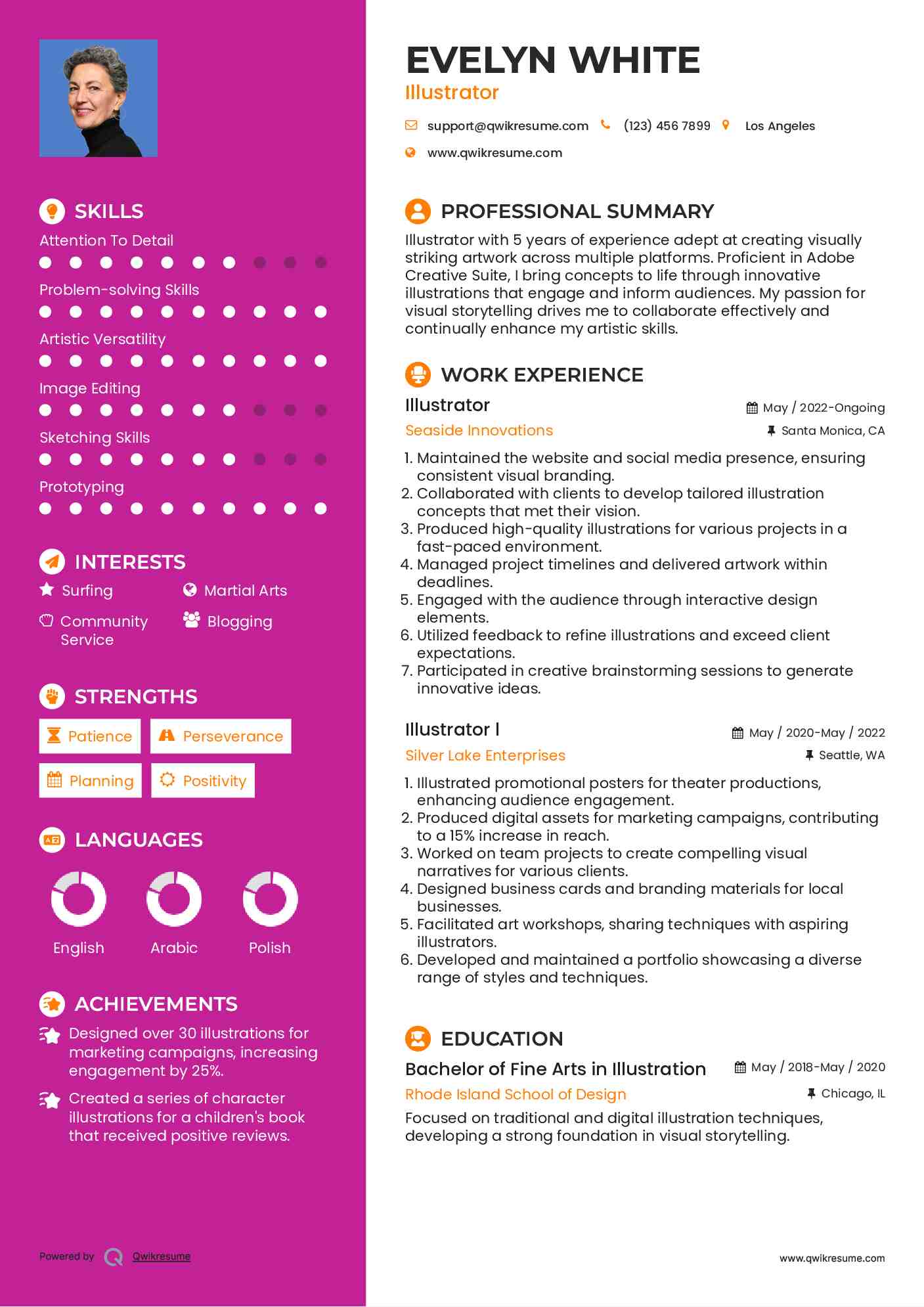 Illustrator Resume Sample