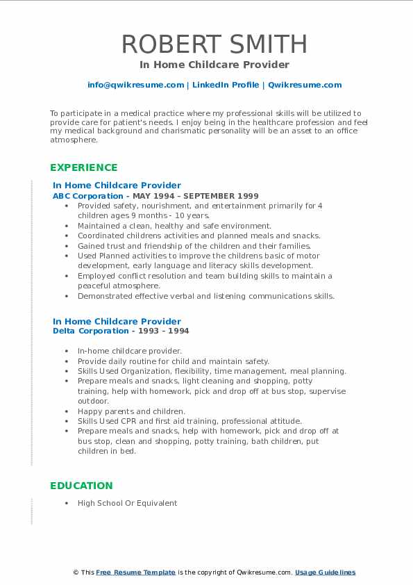 in-home-childcare-provider-resume-samples-qwikresume