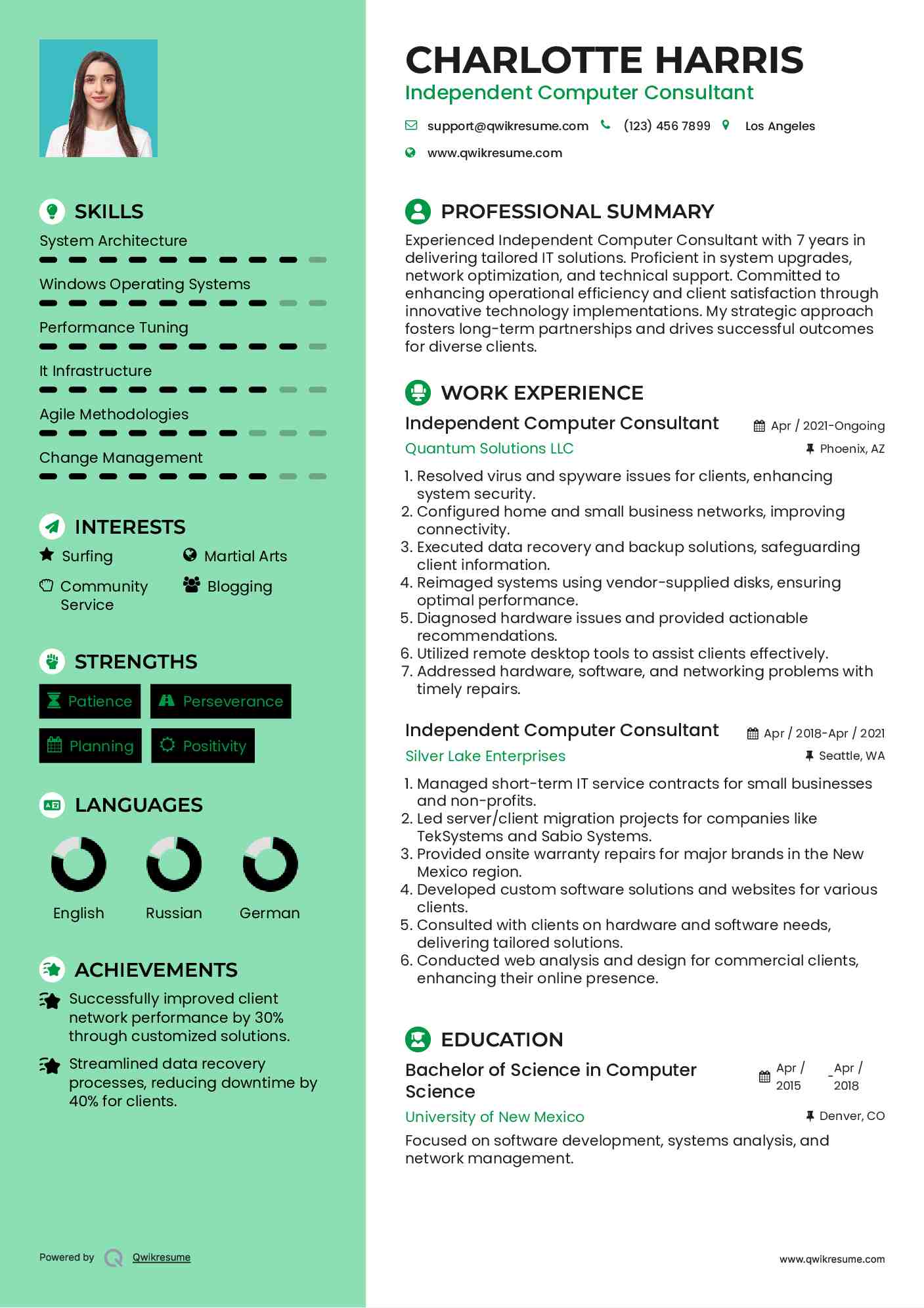 Independent Consultant Resume 11 - Independent Computer Consultant 1627022021 Pdf 