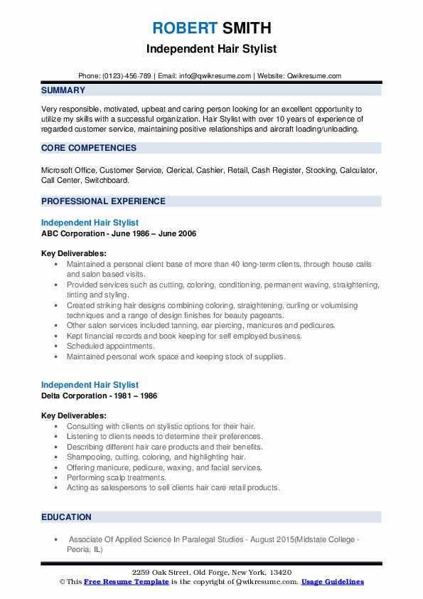 Independent Hair Stylist Resume - Independent Hair Stylist 1664615314 Pdf 