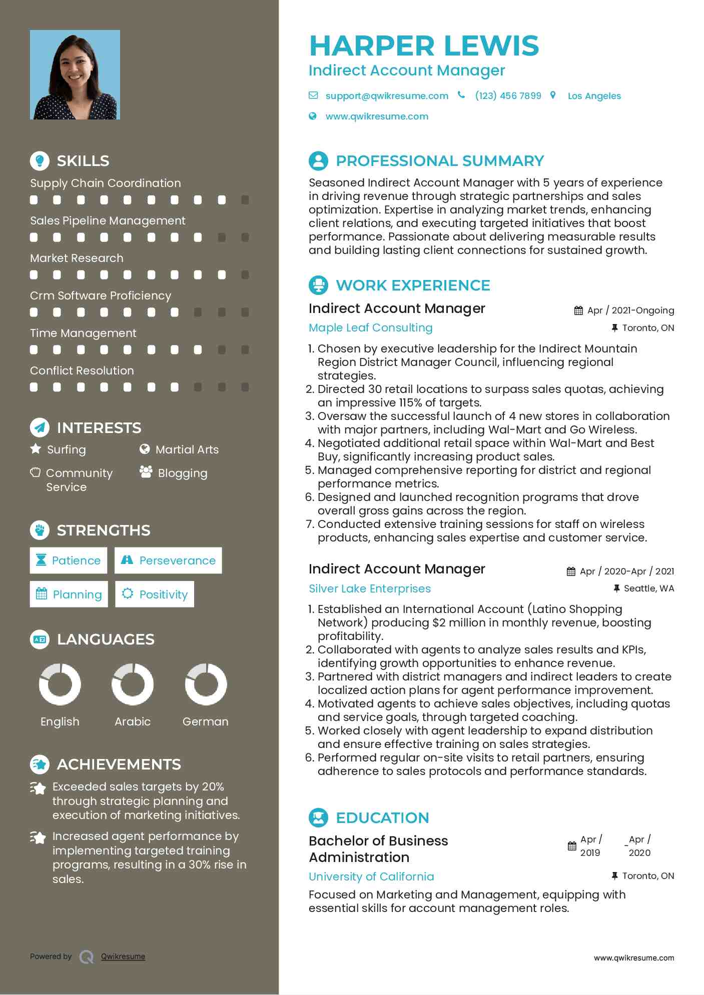 Indirect Account Manager Resume Format