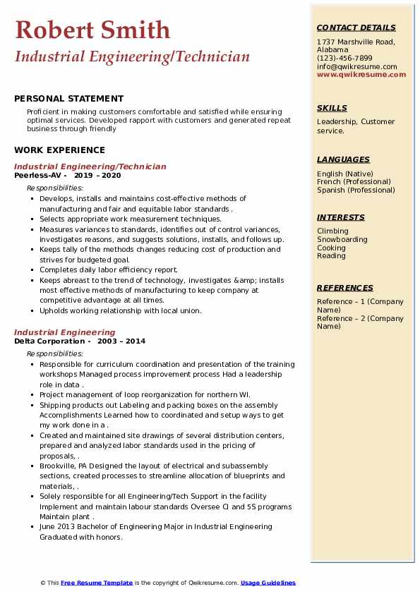 Industrial Engineering Resume Samples - Industrial Engineering 1591957570 Pdf 