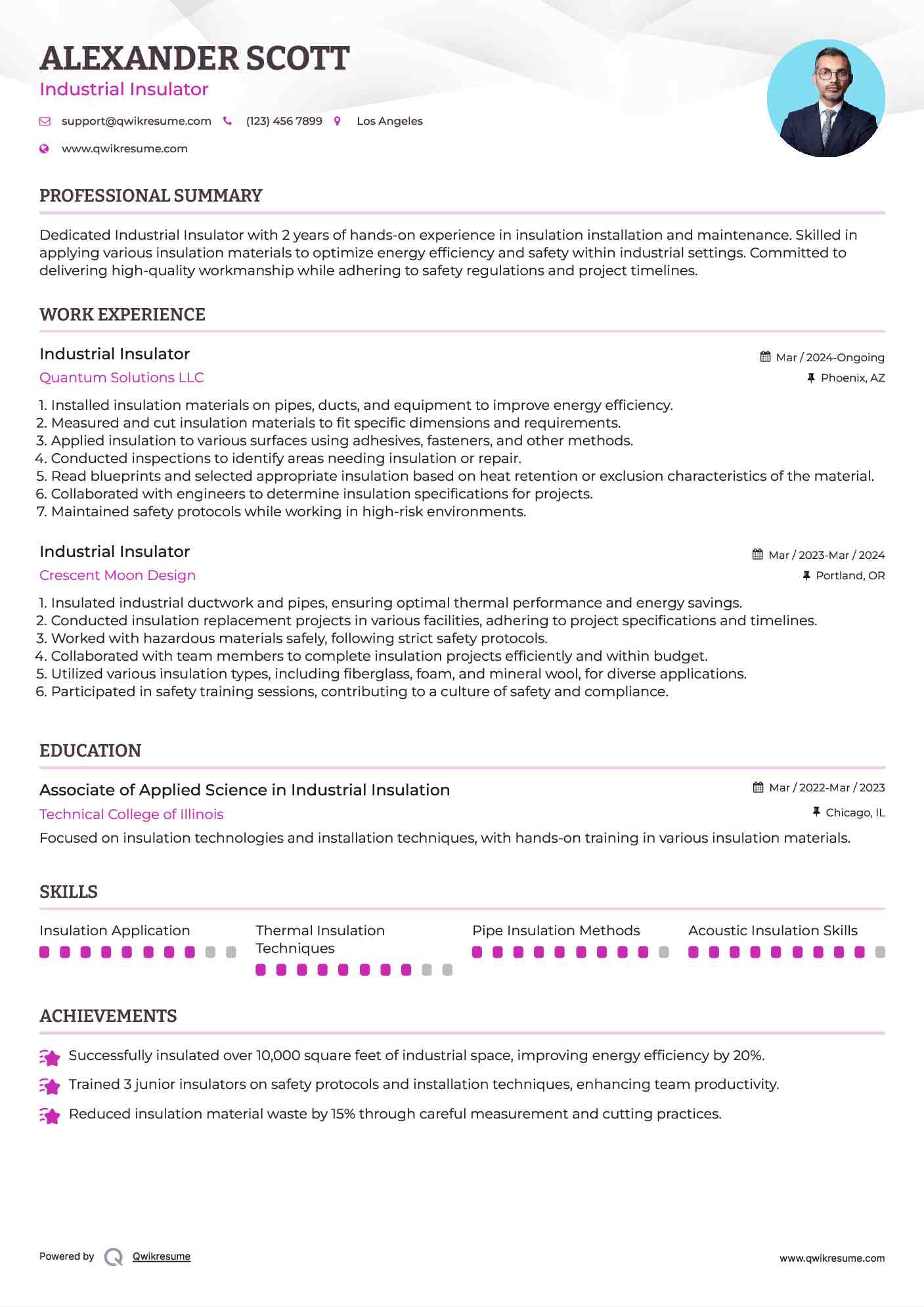 Industrial Insulator Resume Sample