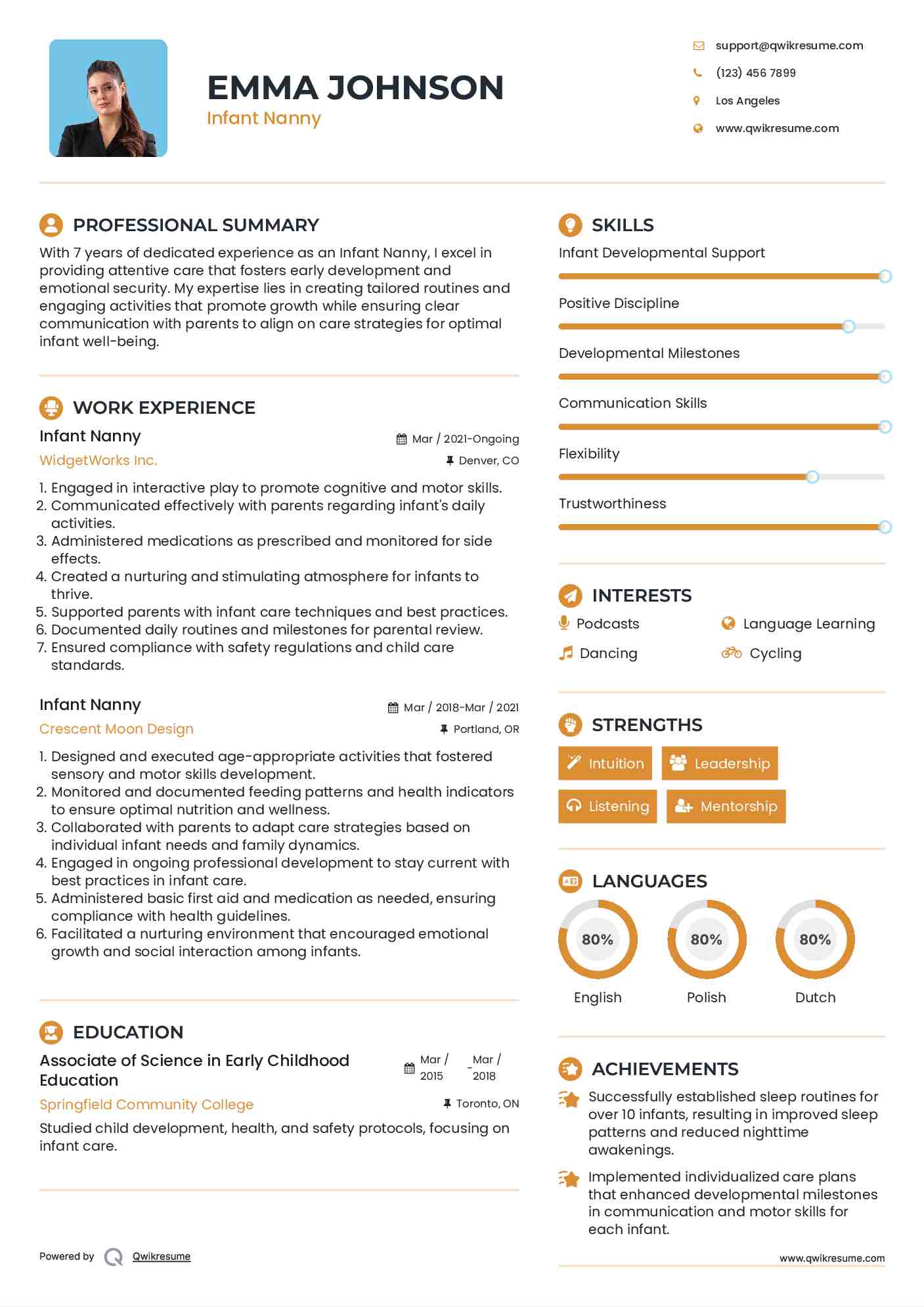 10 Infant Nanny Resume Samples - Infant Nanny 1708436034 Pdf 